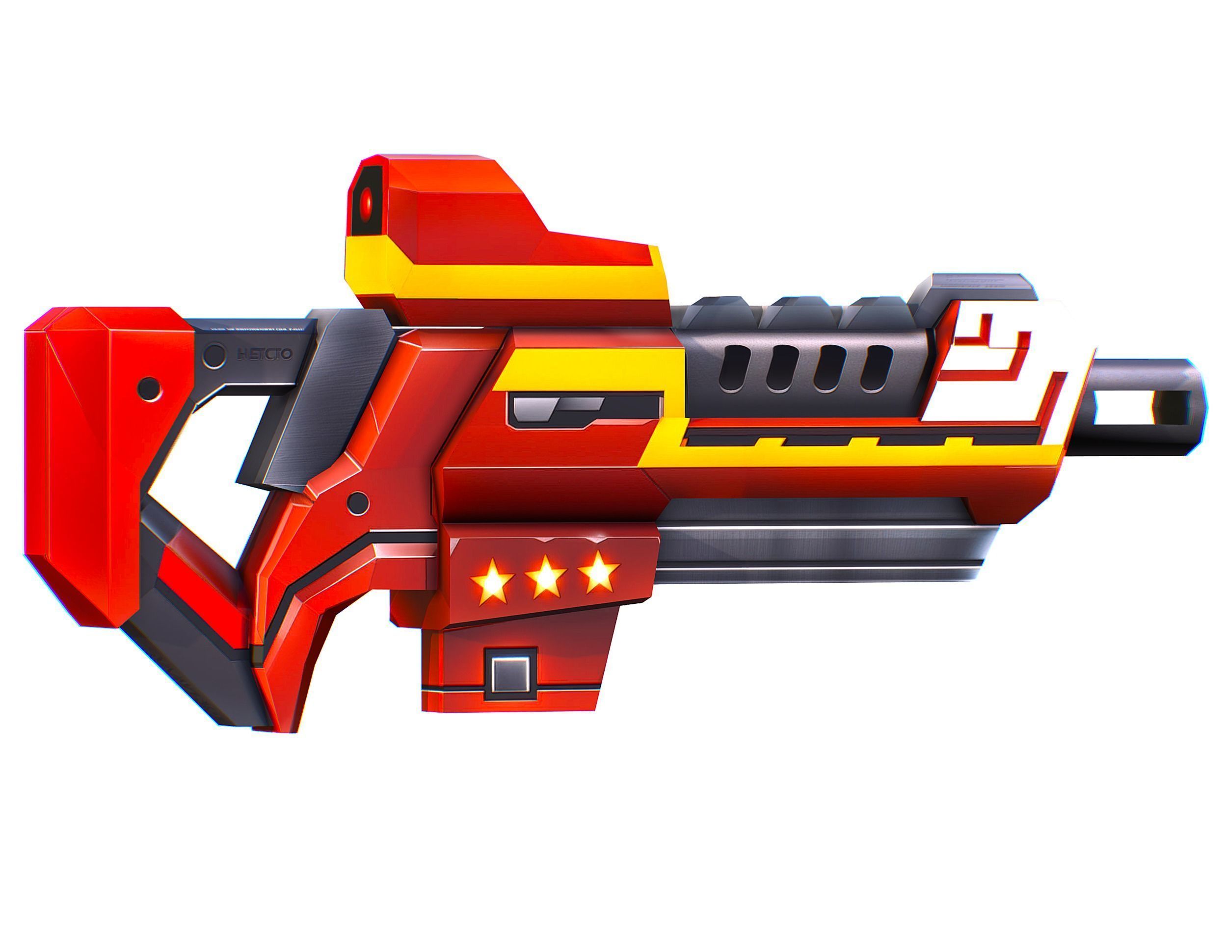 LowPoly Sci-Fi Cartoon Assault Rifle Future Low-poly 3D model_12
