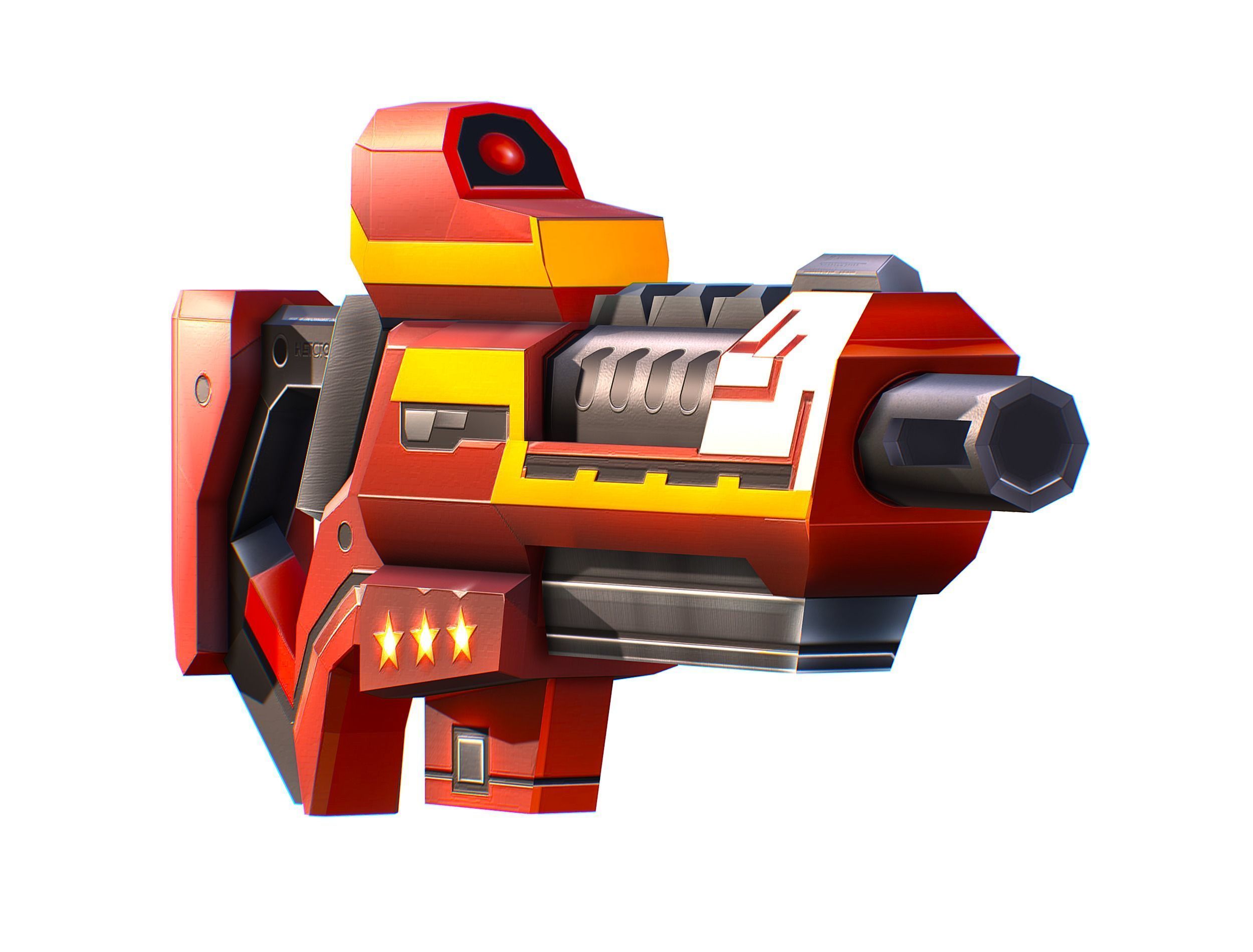 LowPoly Sci-Fi Cartoon Assault Rifle Future Low-poly 3D model_1