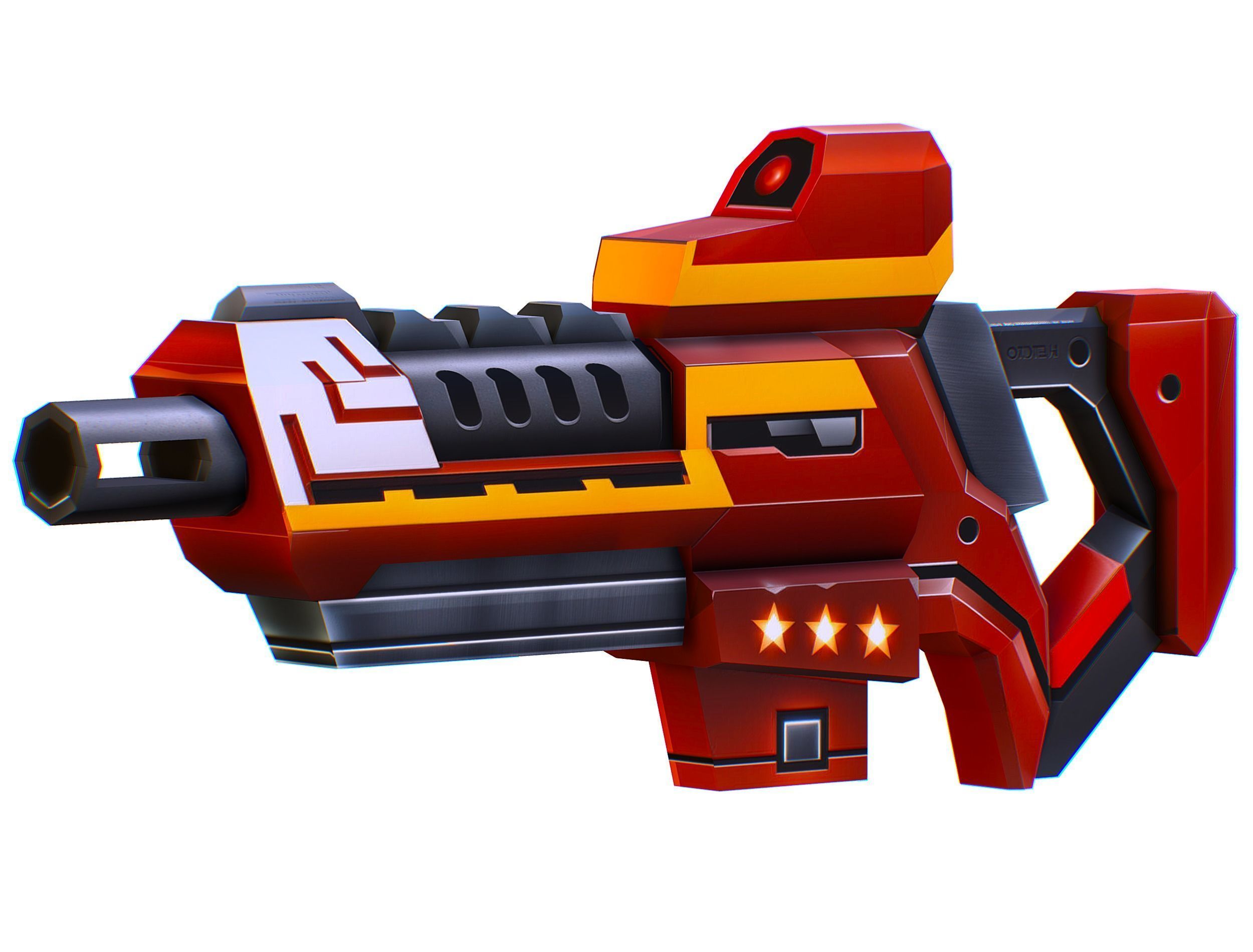 LowPoly Sci-Fi Cartoon Assault Rifle Future Low-poly 3D model_5