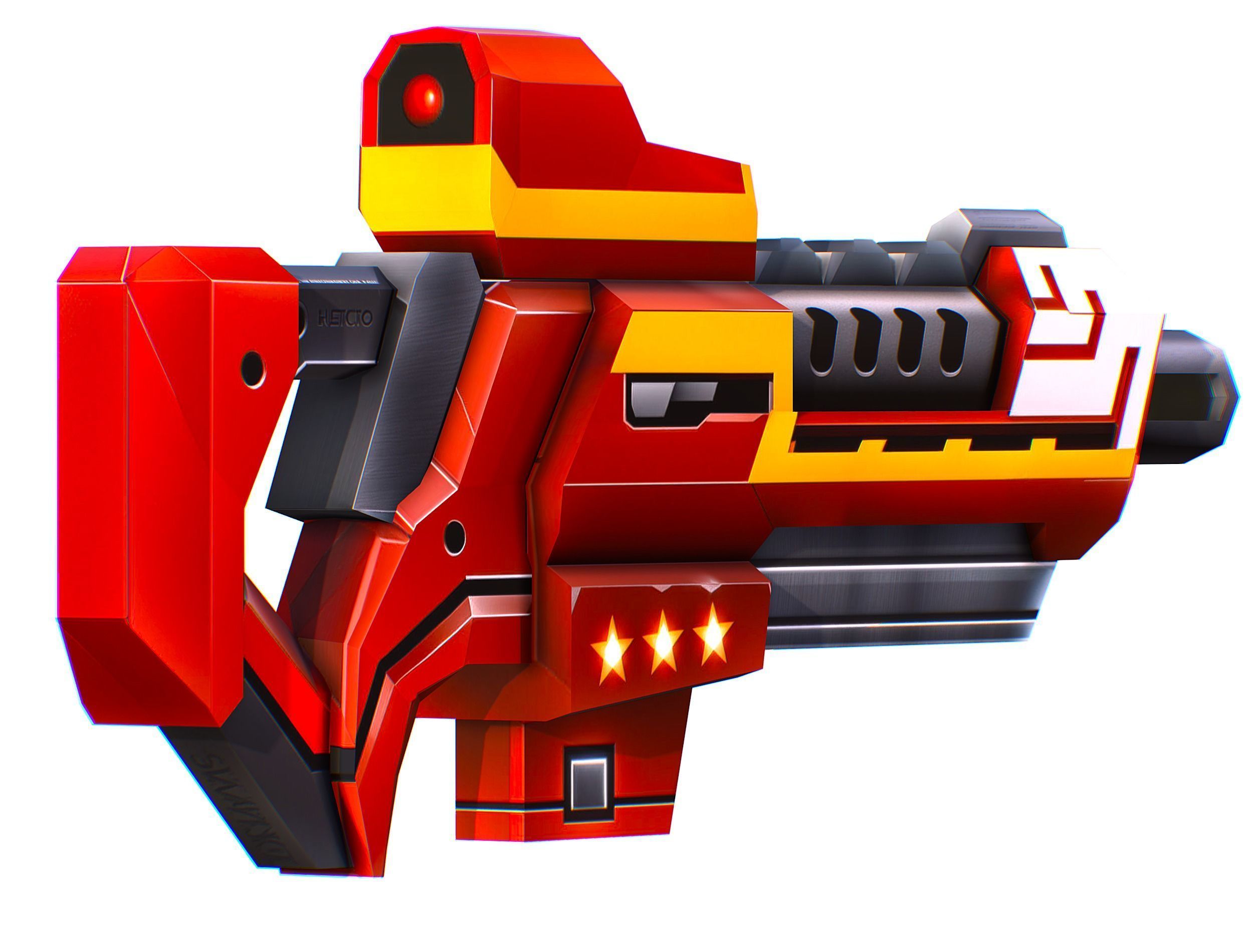 LowPoly Sci-Fi Cartoon Assault Rifle Future Low-poly 3D model_11