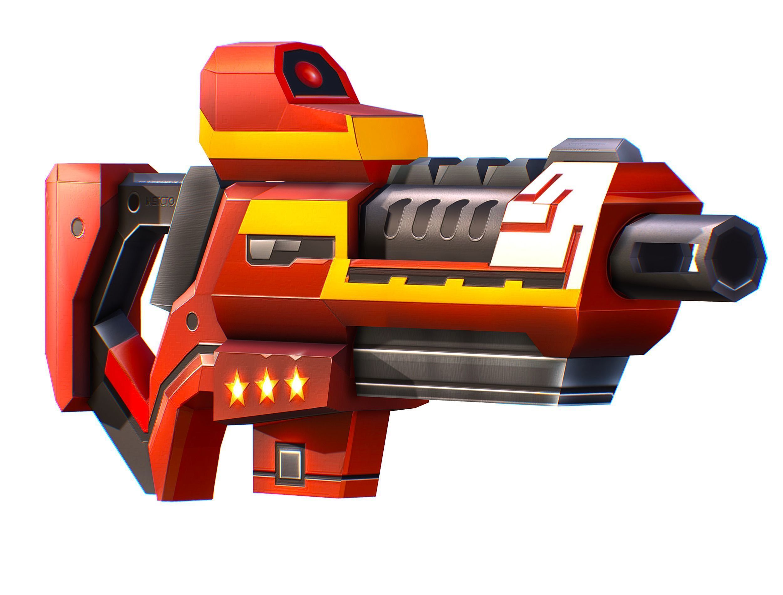 LowPoly Sci-Fi Cartoon Assault Rifle Future Low-poly 3D model_15
