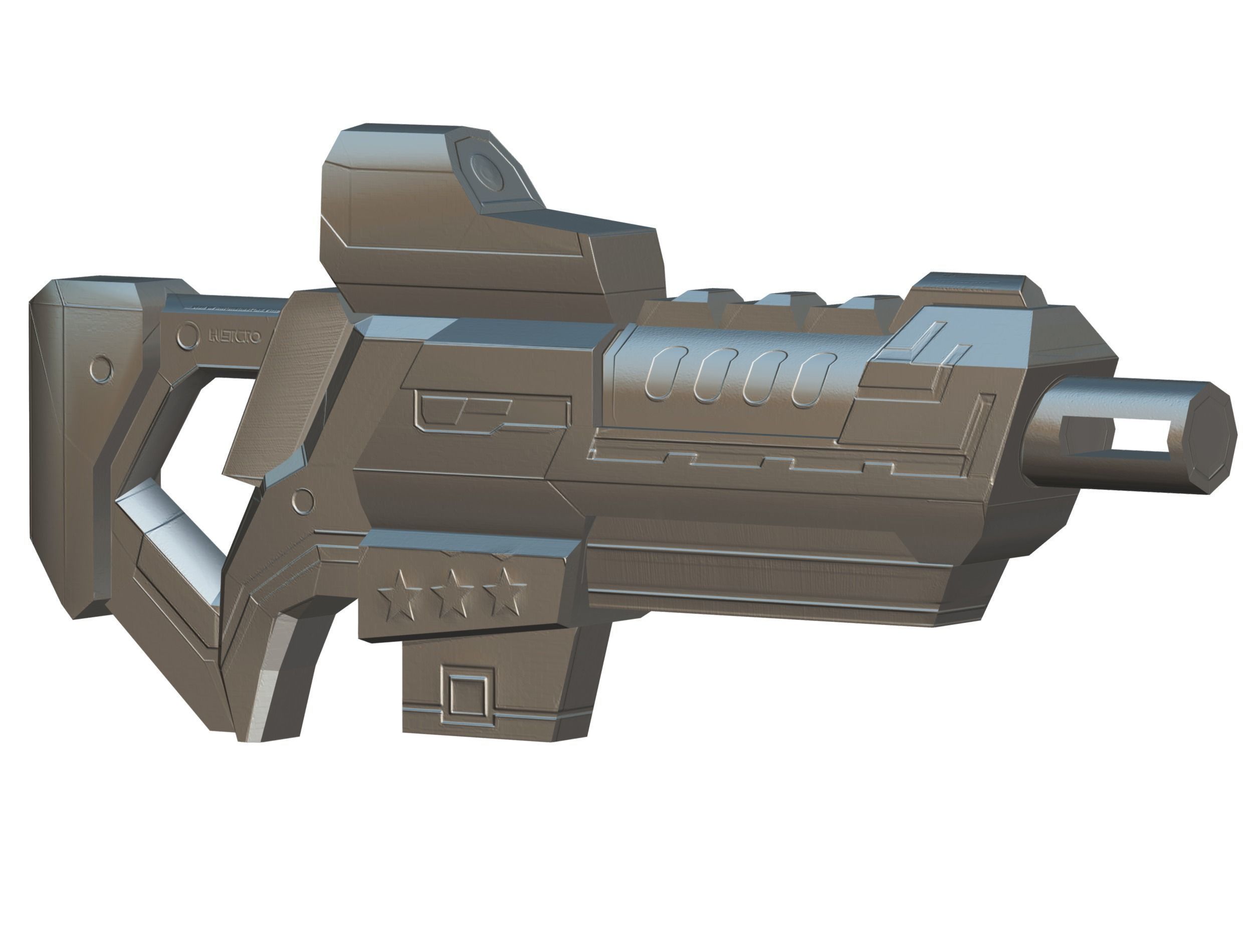 LowPoly Sci-Fi Cartoon Assault Rifle Future Low-poly 3D model_28