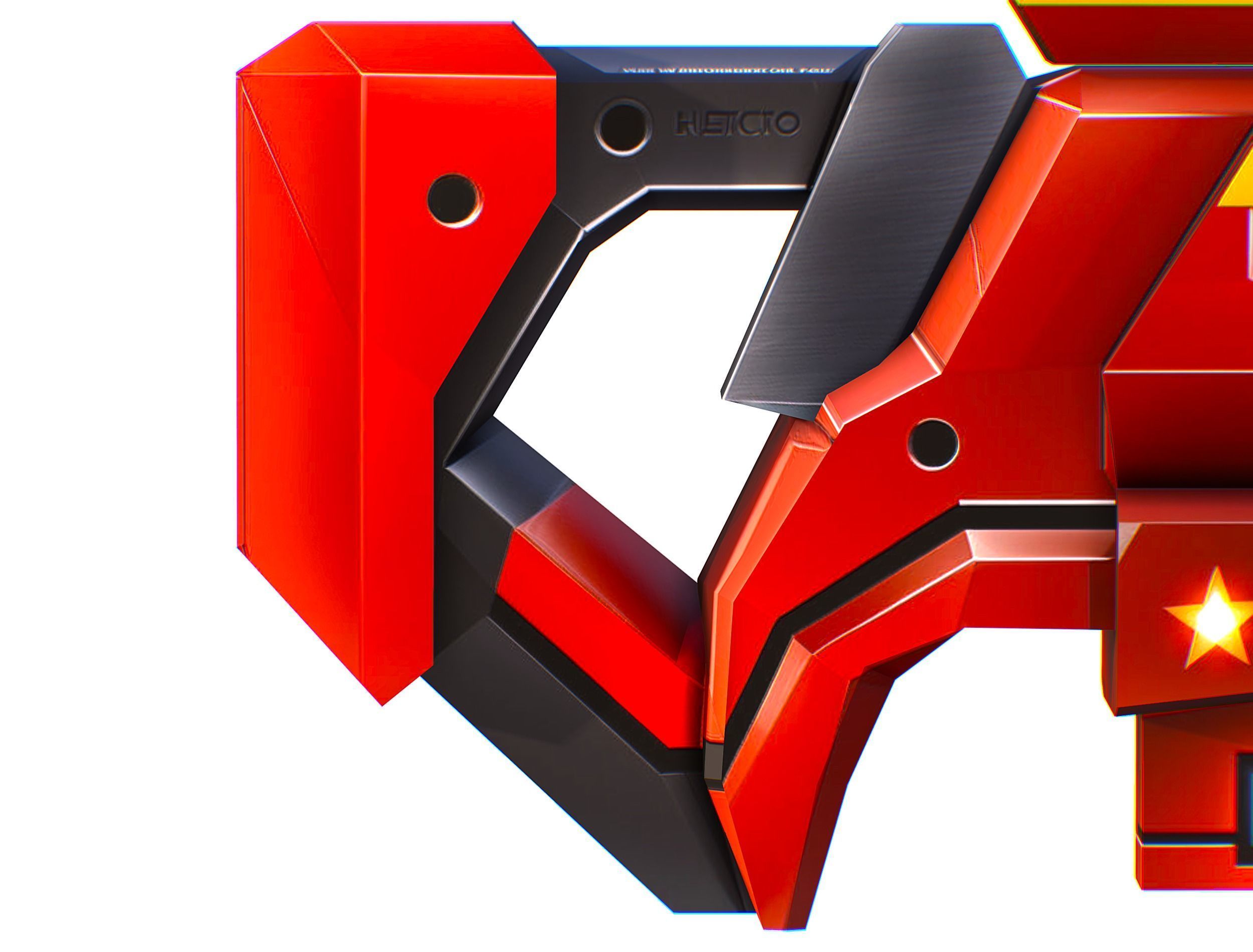 LowPoly Sci-Fi Cartoon Assault Rifle Future Low-poly 3D model_24