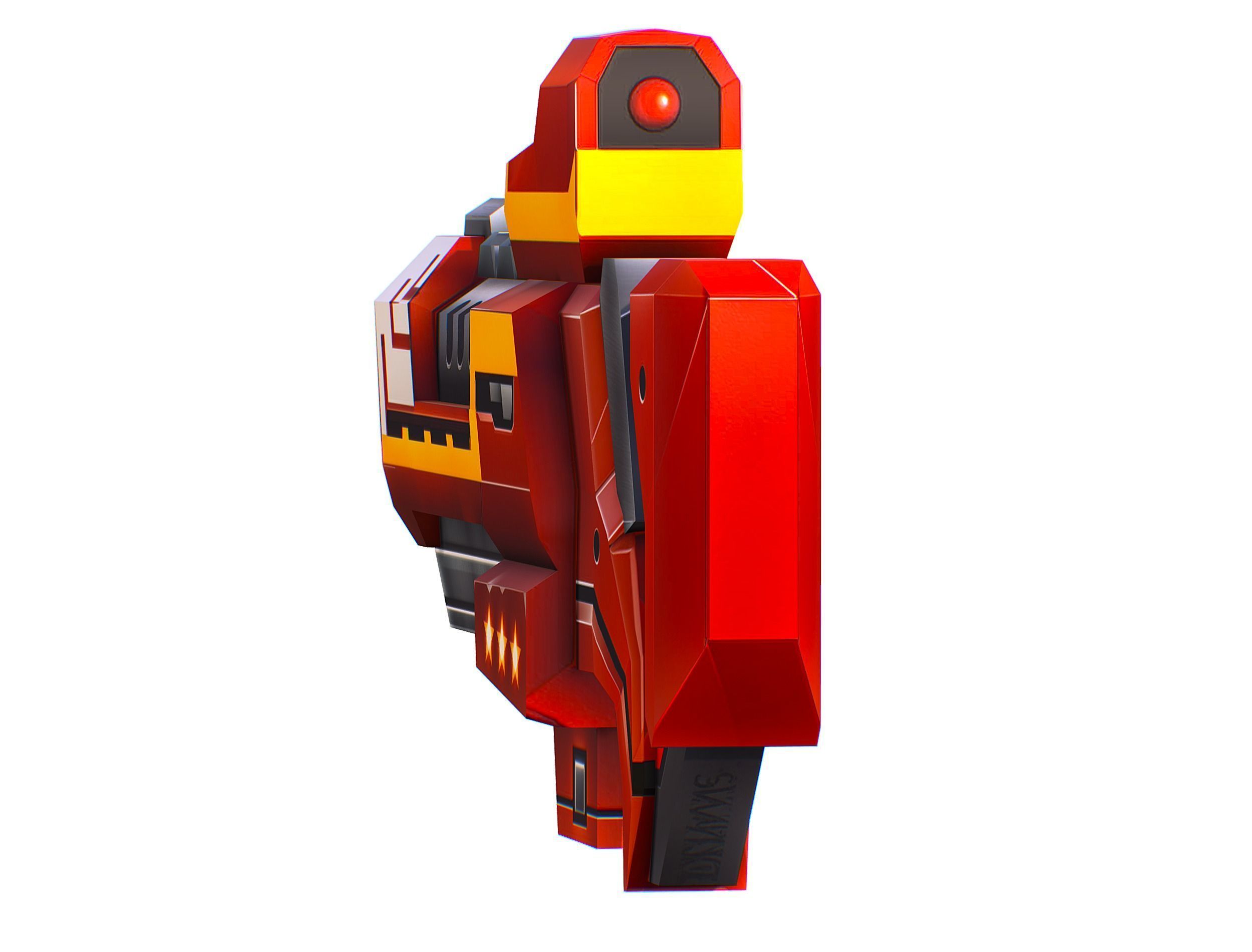 LowPoly Sci-Fi Cartoon Assault Rifle Future Low-poly 3D model_9