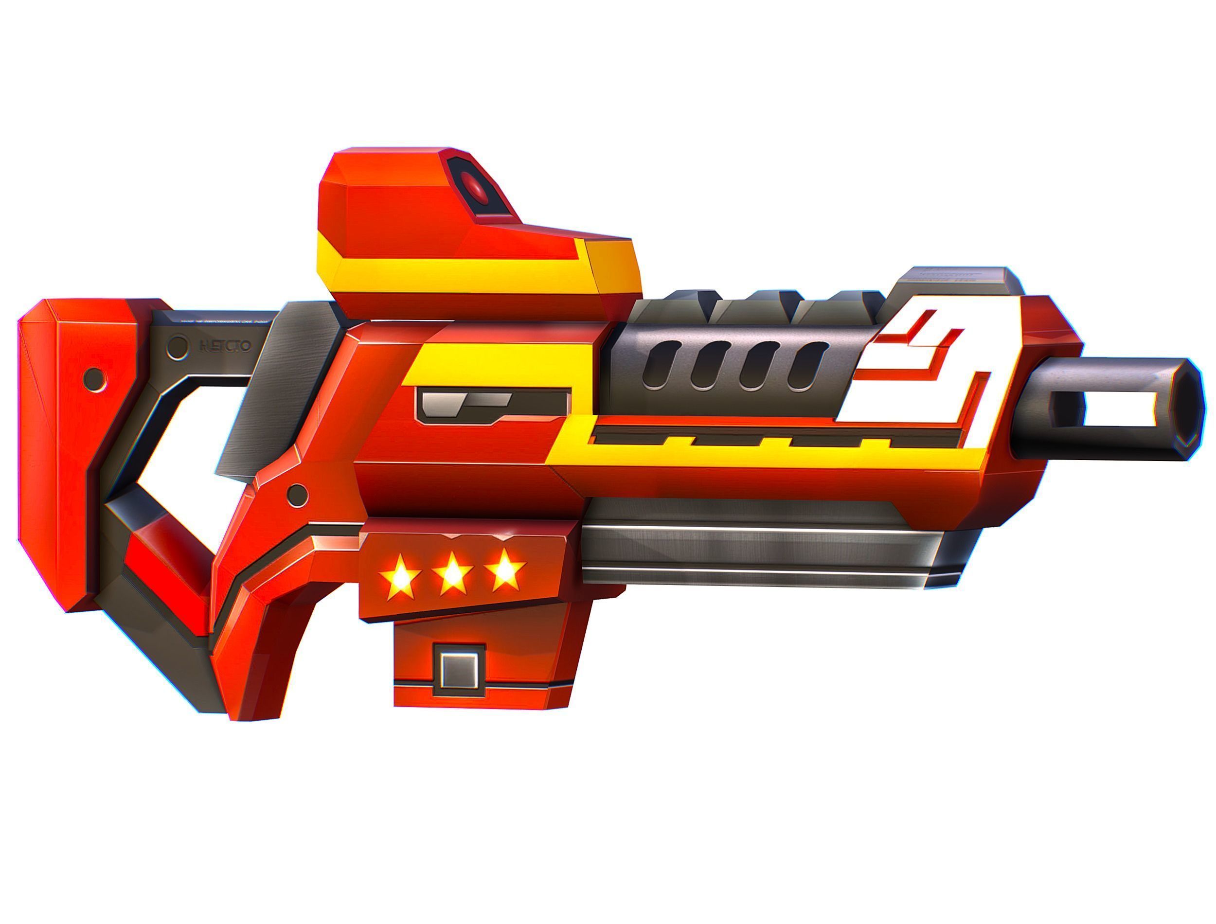 LowPoly Sci-Fi Cartoon Assault Rifle Future Low-poly 3D model_14