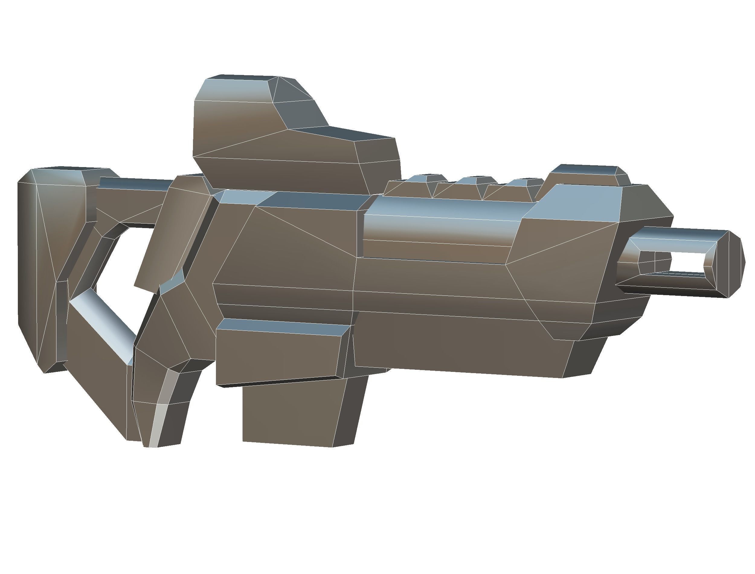LowPoly Sci-Fi Cartoon Assault Rifle Future Low-poly 3D model_27
