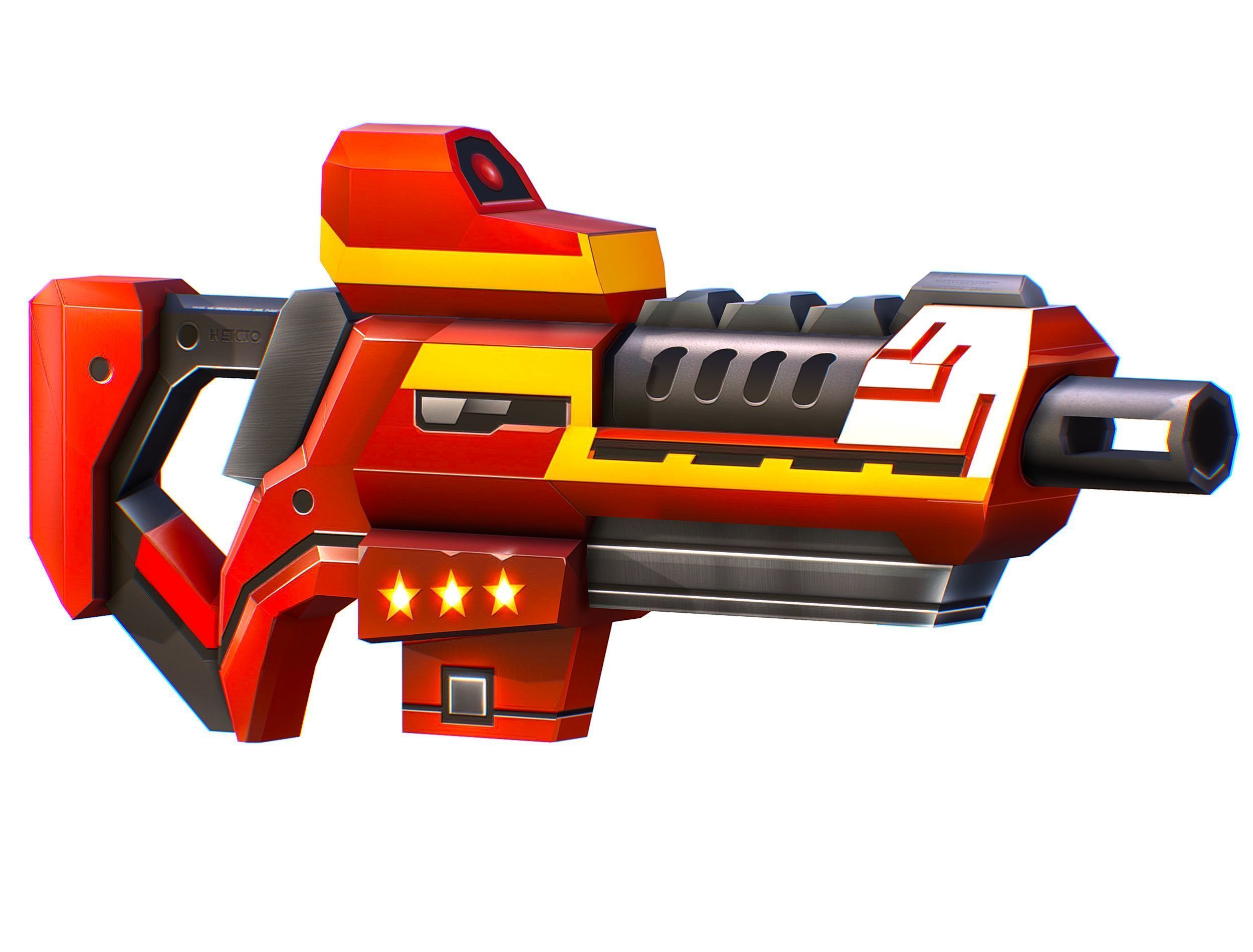 LowPoly Sci-Fi Cartoon Assault Rifle Future Low-poly 3D model_25