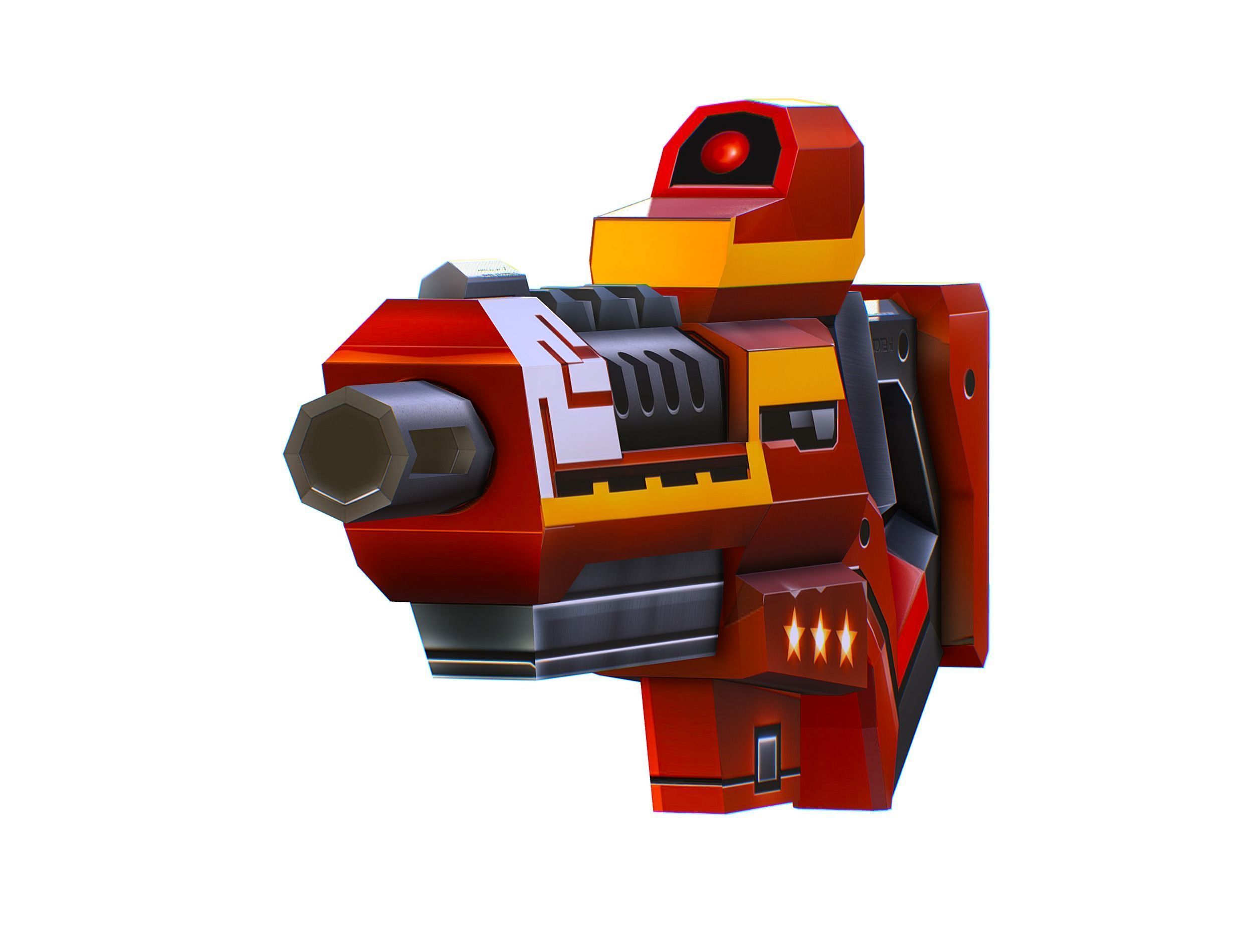 LowPoly Sci-Fi Cartoon Assault Rifle Future Low-poly 3D model_4