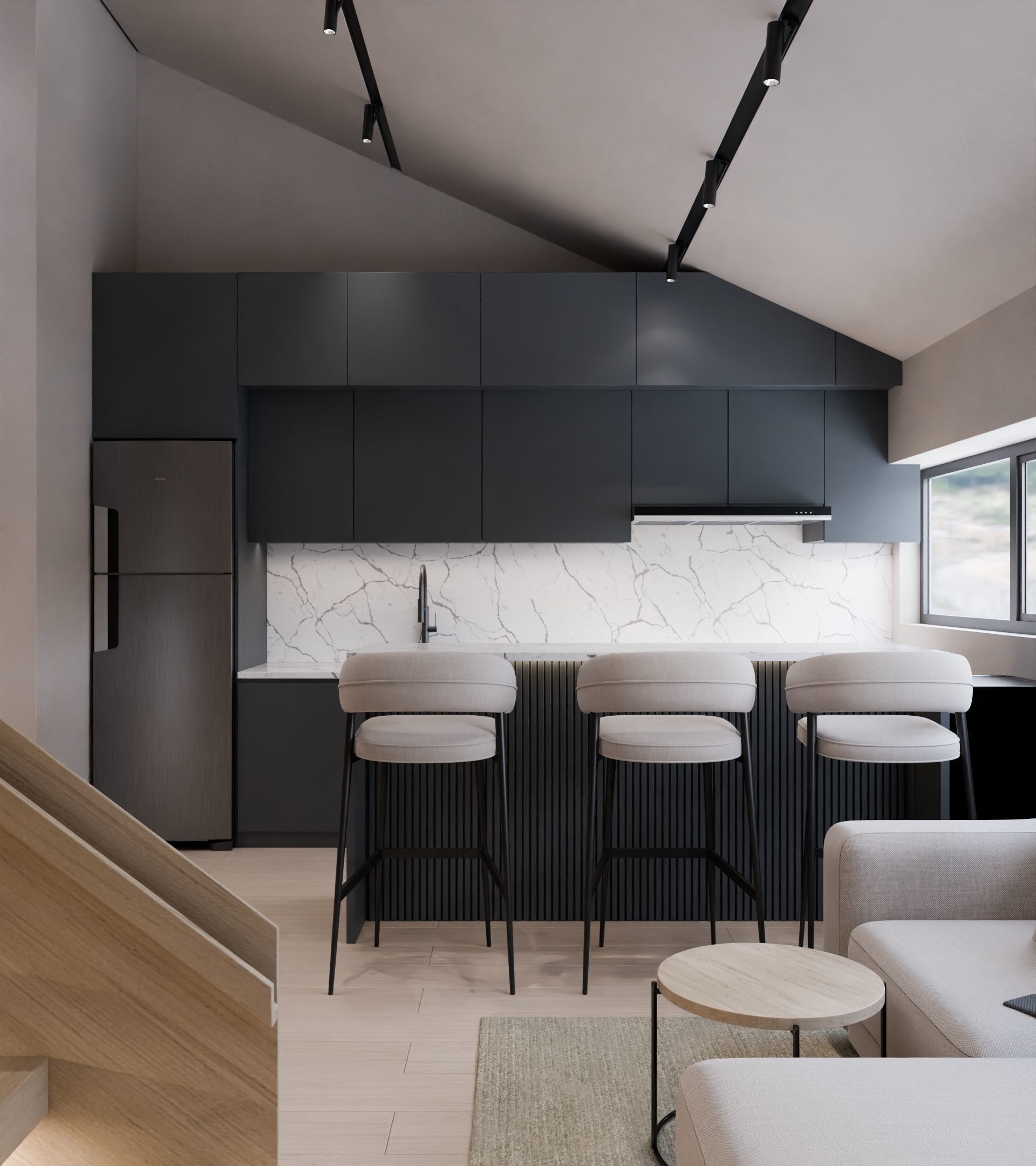 Loft interior design 3D model_3