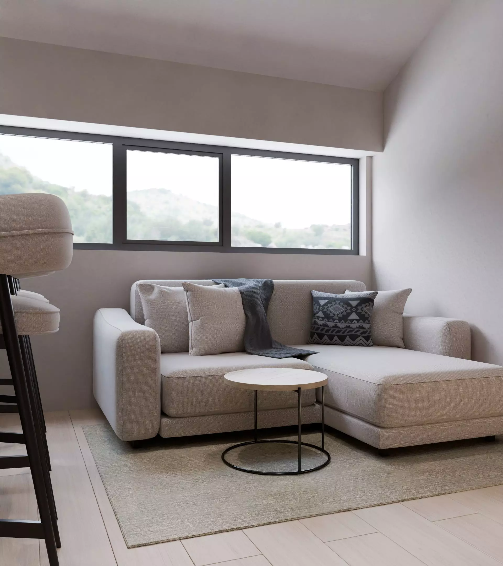 Loft interior design 3D model_0