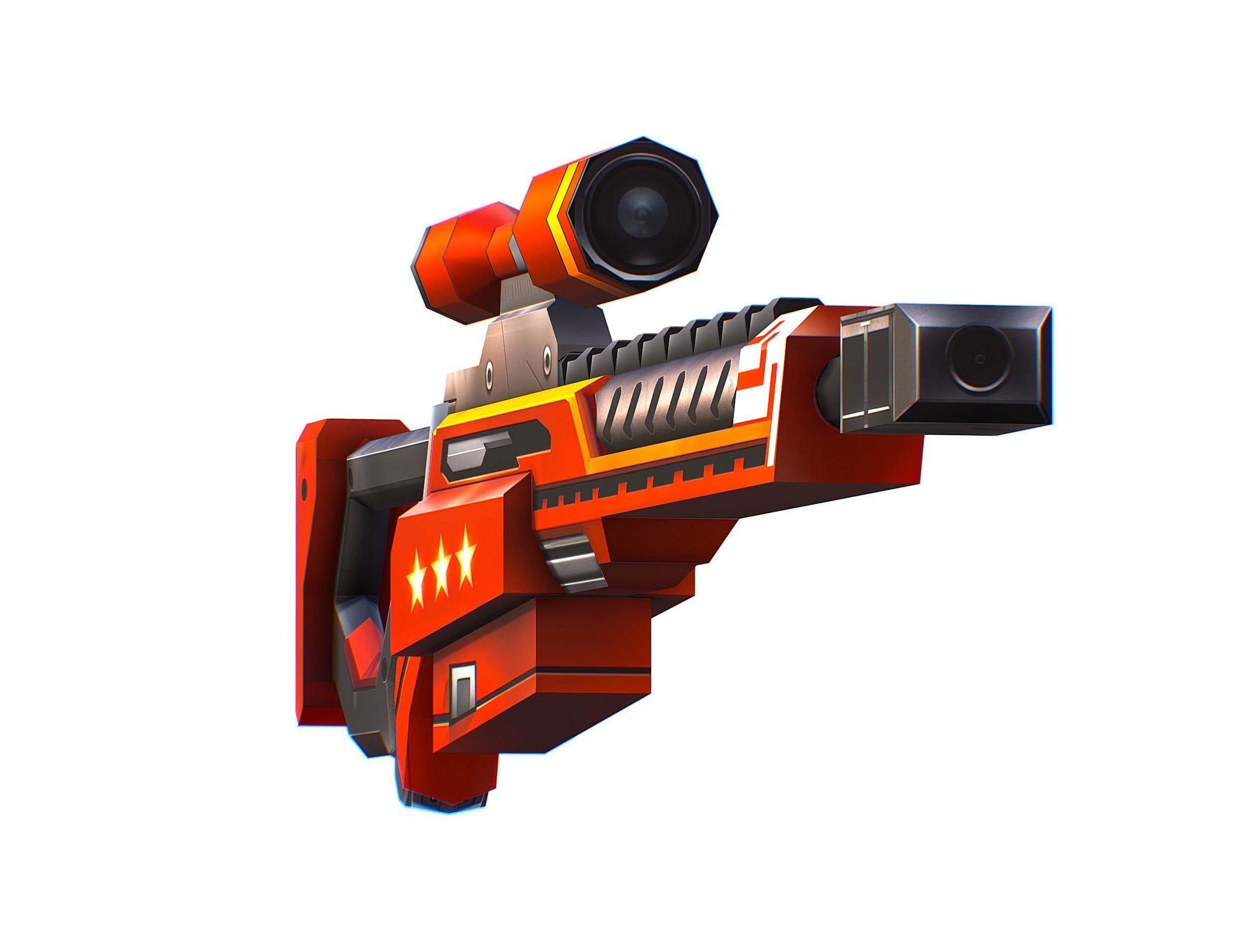 LowPoly Cartoon Sci-Fi Sniper Rifle Future Low-poly 3D model_3