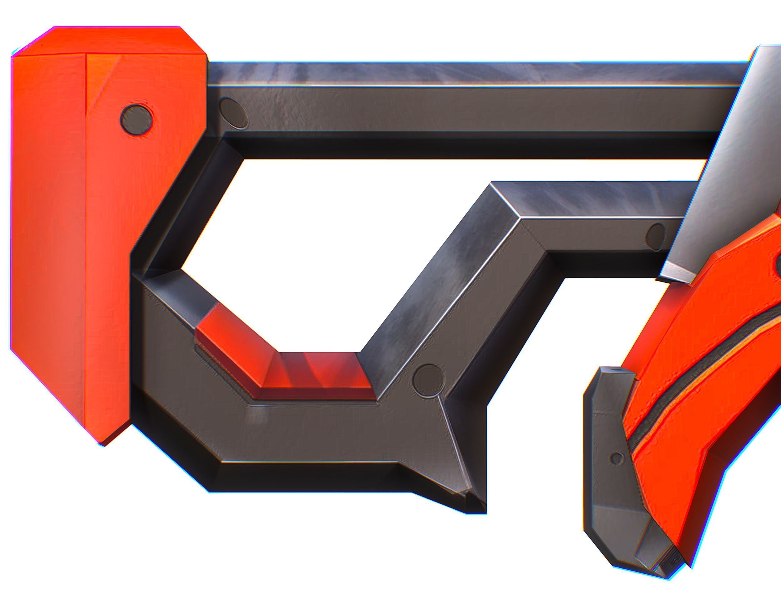 LowPoly Cartoon Sci-Fi Sniper Rifle Future Low-poly 3D model_27