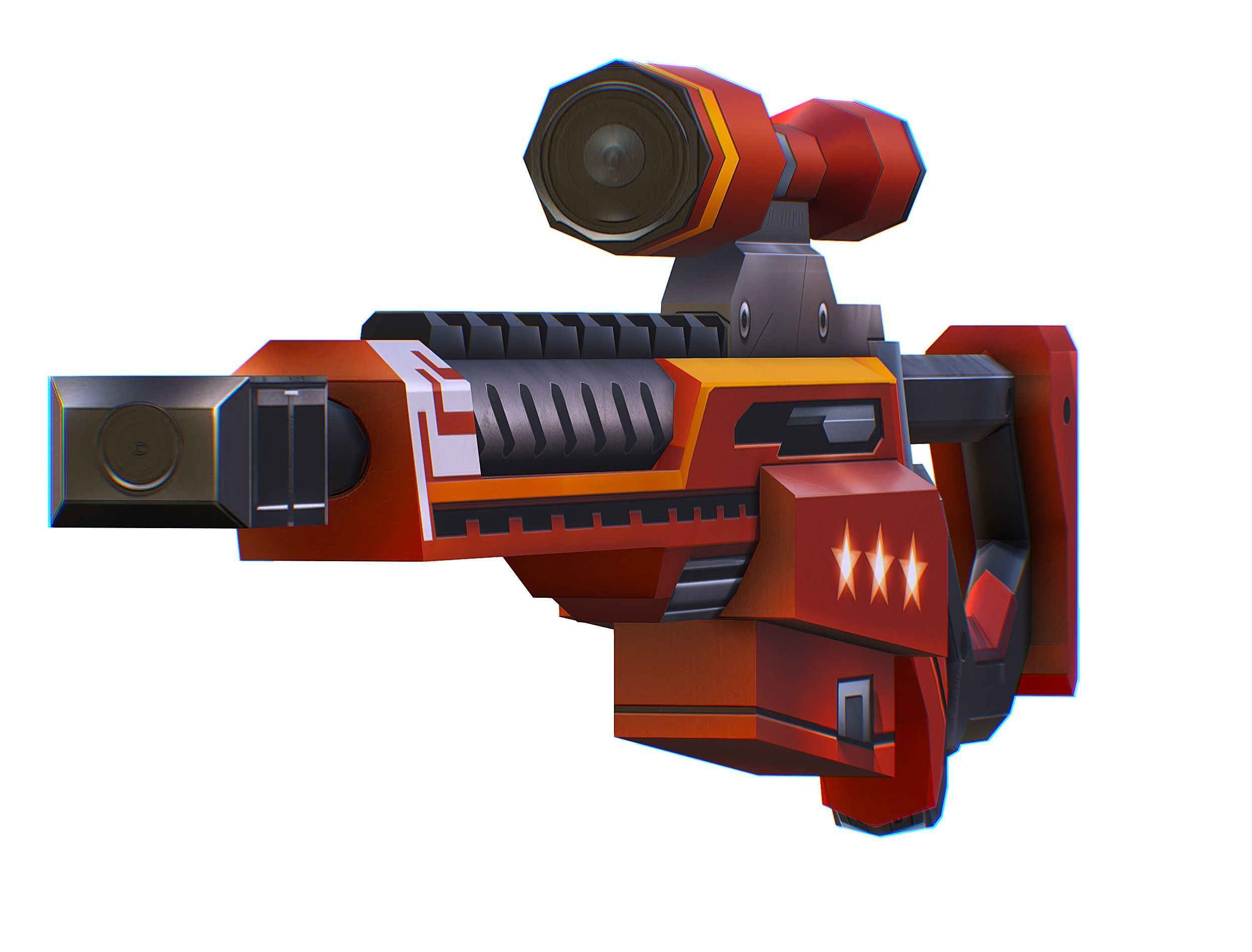 LowPoly Cartoon Sci-Fi Sniper Rifle Future Low-poly 3D model_6