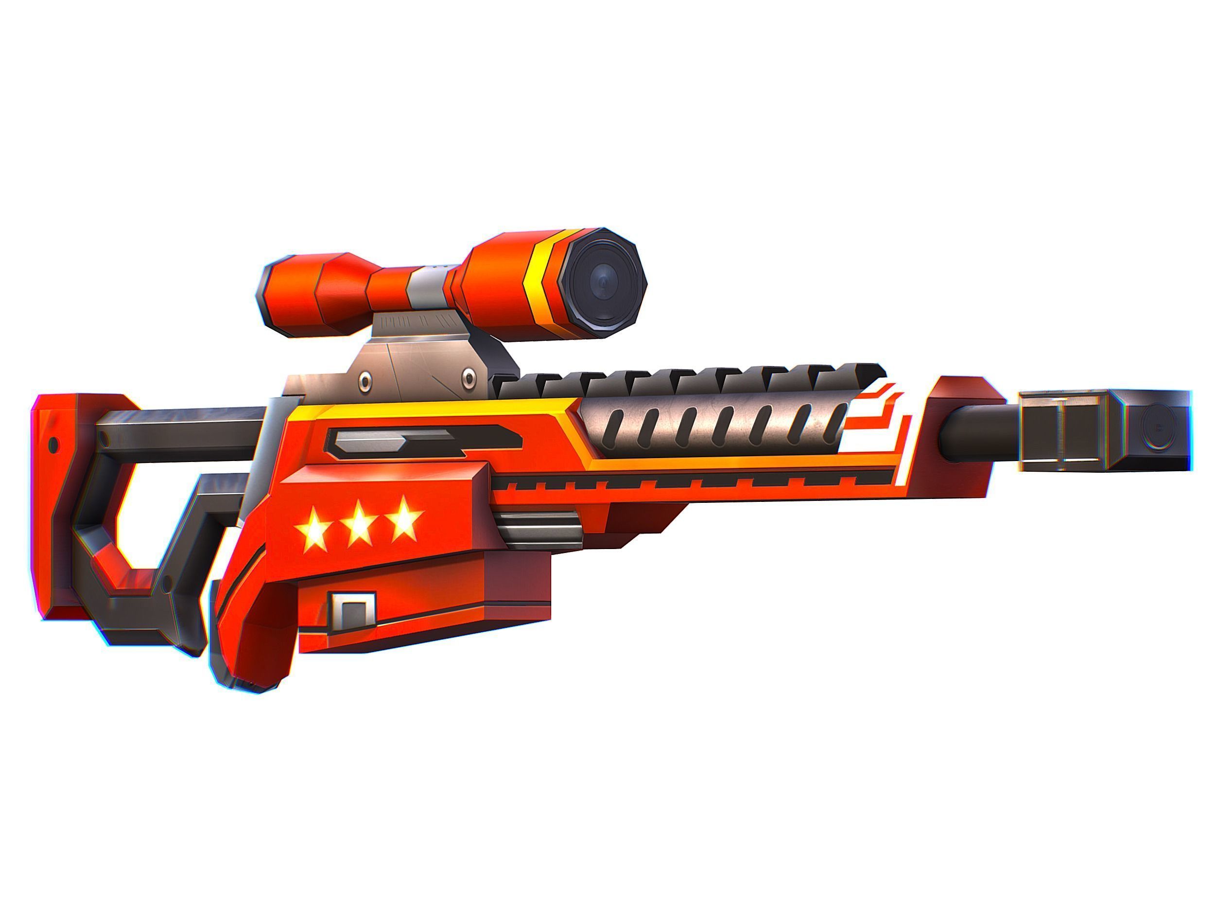 LowPoly Cartoon Sci-Fi Sniper Rifle Future Low-poly 3D model_1