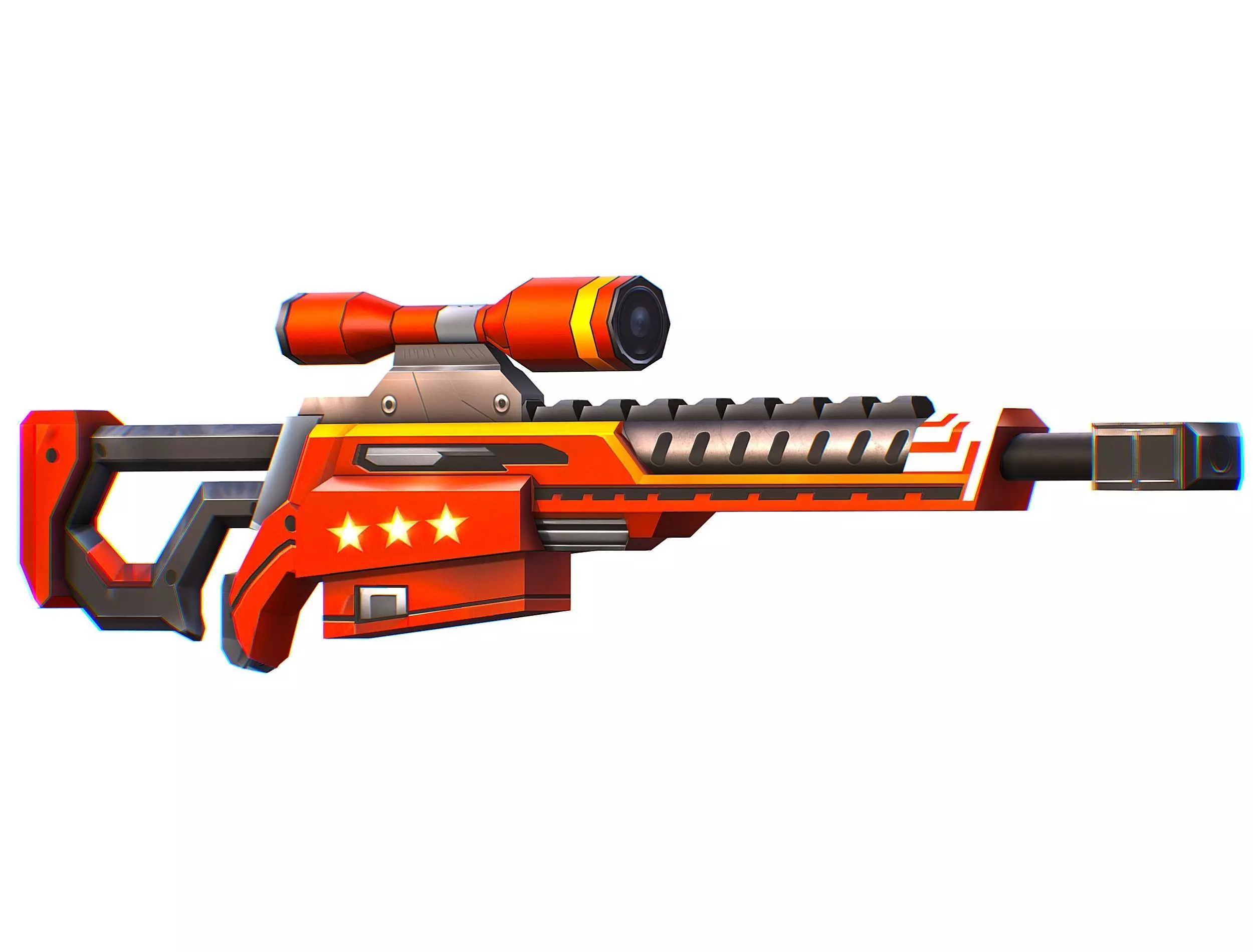 LowPoly Cartoon Sci-Fi Sniper Rifle Future Low-poly 3D model_0