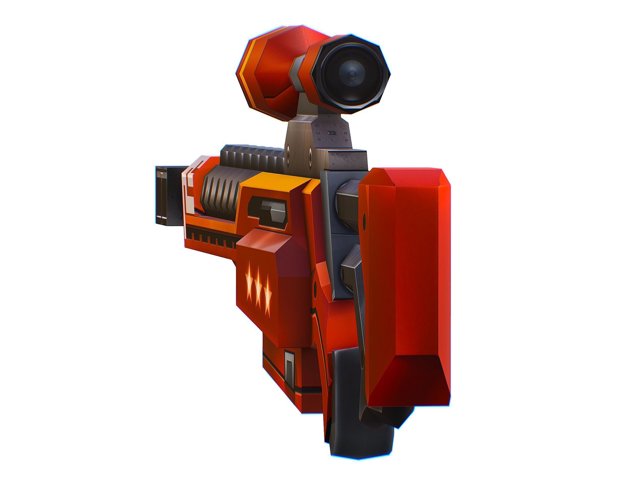 LowPoly Cartoon Sci-Fi Sniper Rifle Future Low-poly 3D model_13