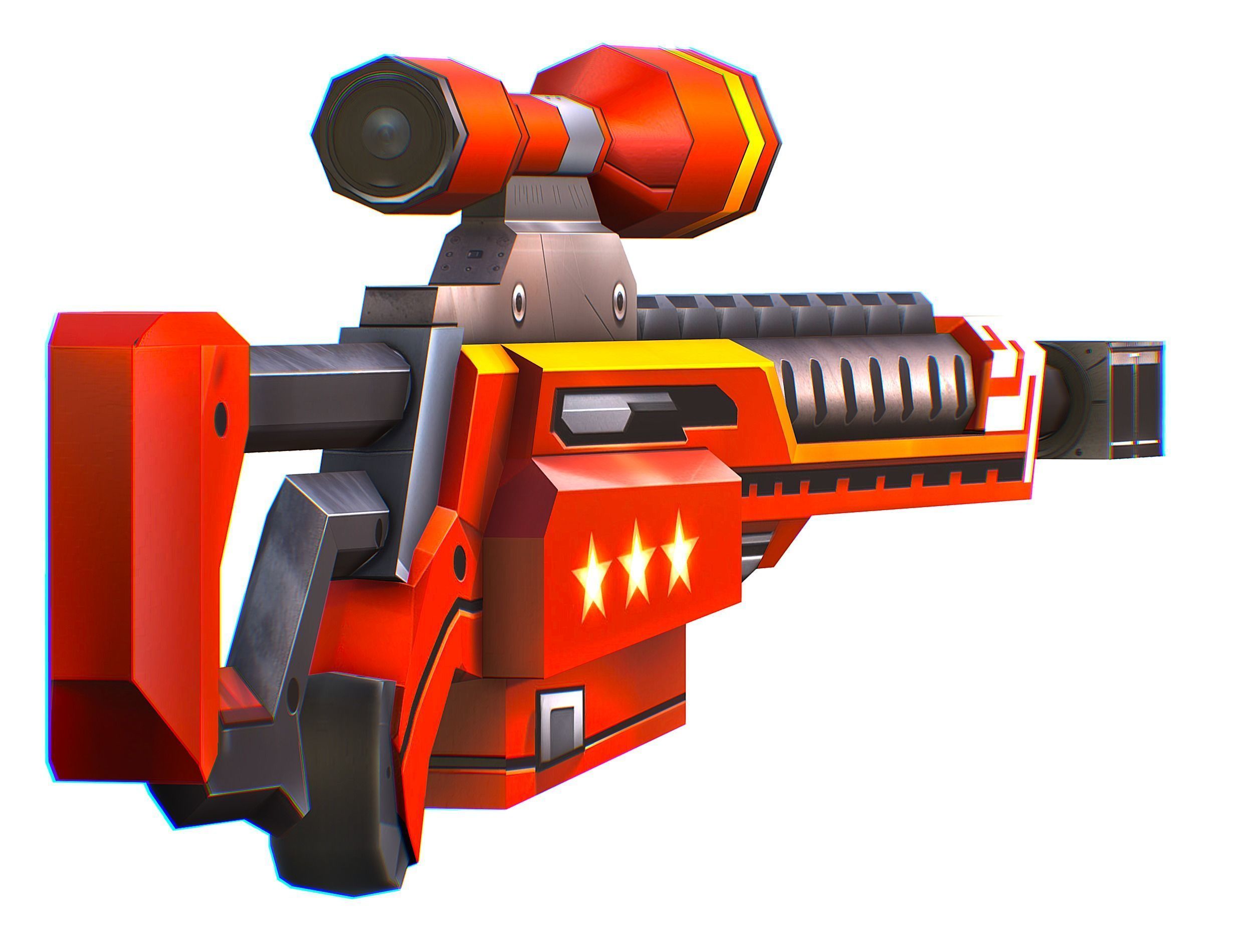 LowPoly Cartoon Sci-Fi Sniper Rifle Future Low-poly 3D model_15