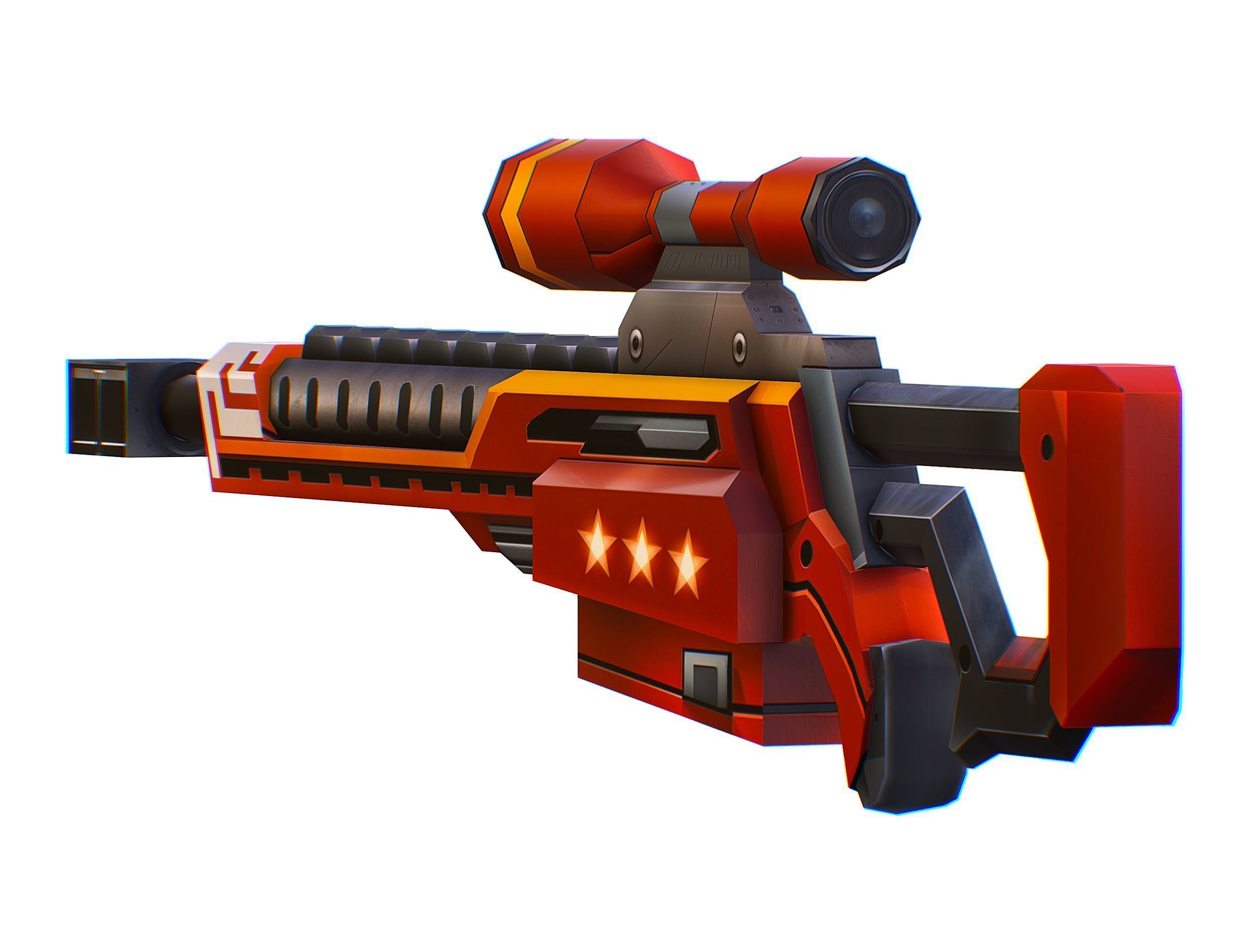 LowPoly Cartoon Sci-Fi Sniper Rifle Future Low-poly 3D model_12