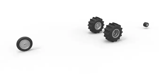 Wheel Set of Top fuel Dirt dragster trike Sale 1 to 25 3D print model
