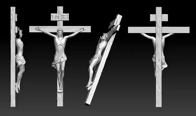 JESUS ON THE CROSS 3D print model  - Pendant 3D print model