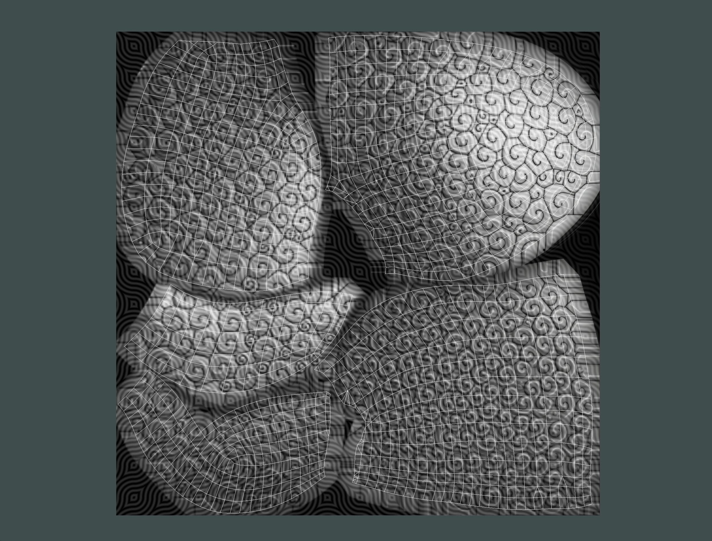 White Gray Afro Hair Cartoon Young Head Wig Low-poly 3D model_24