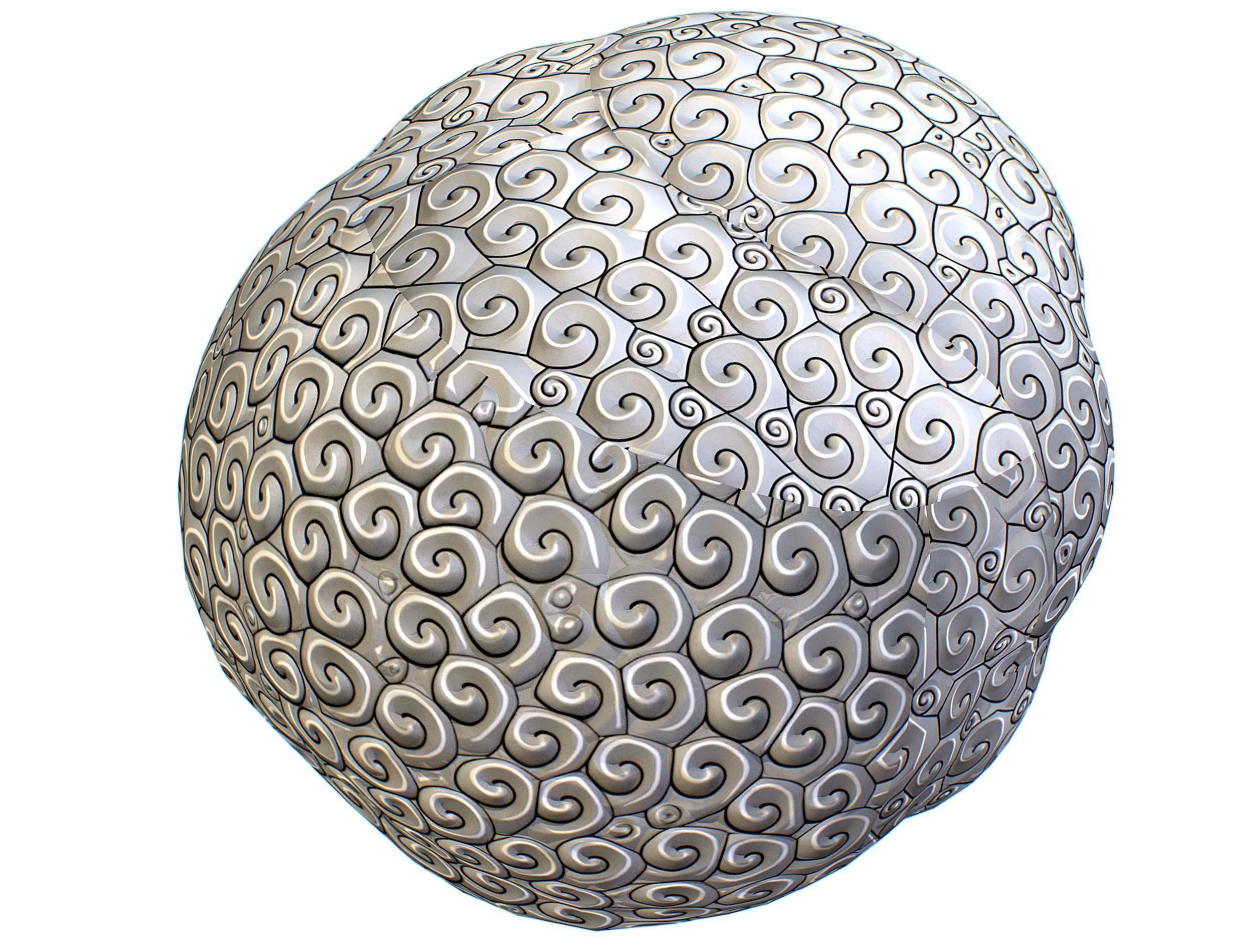 White Gray Afro Hair Cartoon Young Head Wig Low-poly 3D model_17