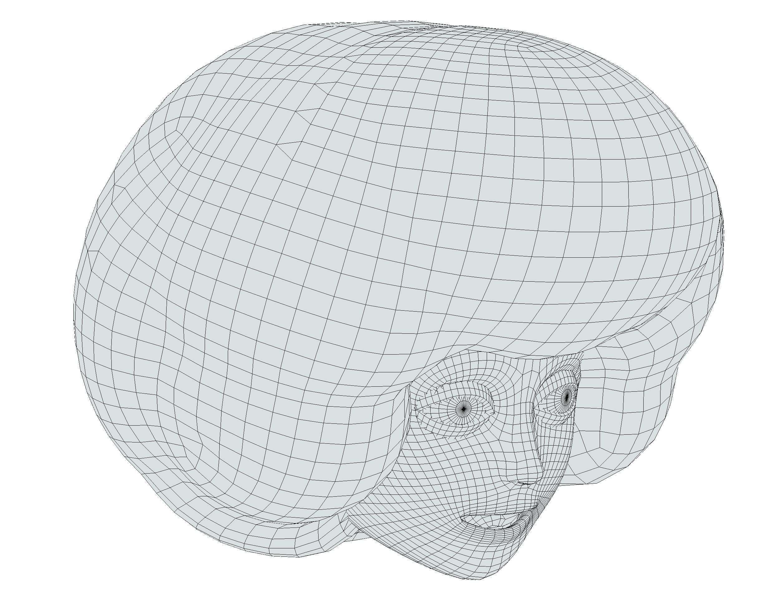 White Gray Afro Hair Cartoon Young Head Wig Low-poly 3D model_22