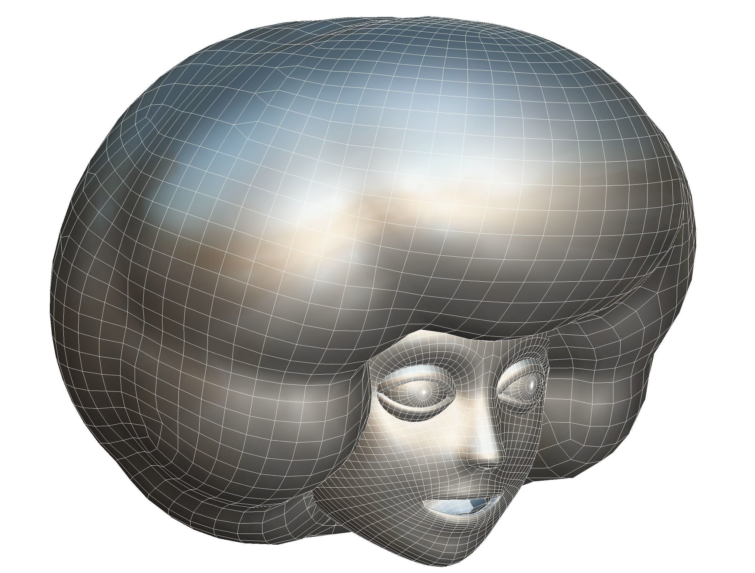 Stylized Afro Rainbow Hair Multicolor Hot Wig Low-poly 3D model_18