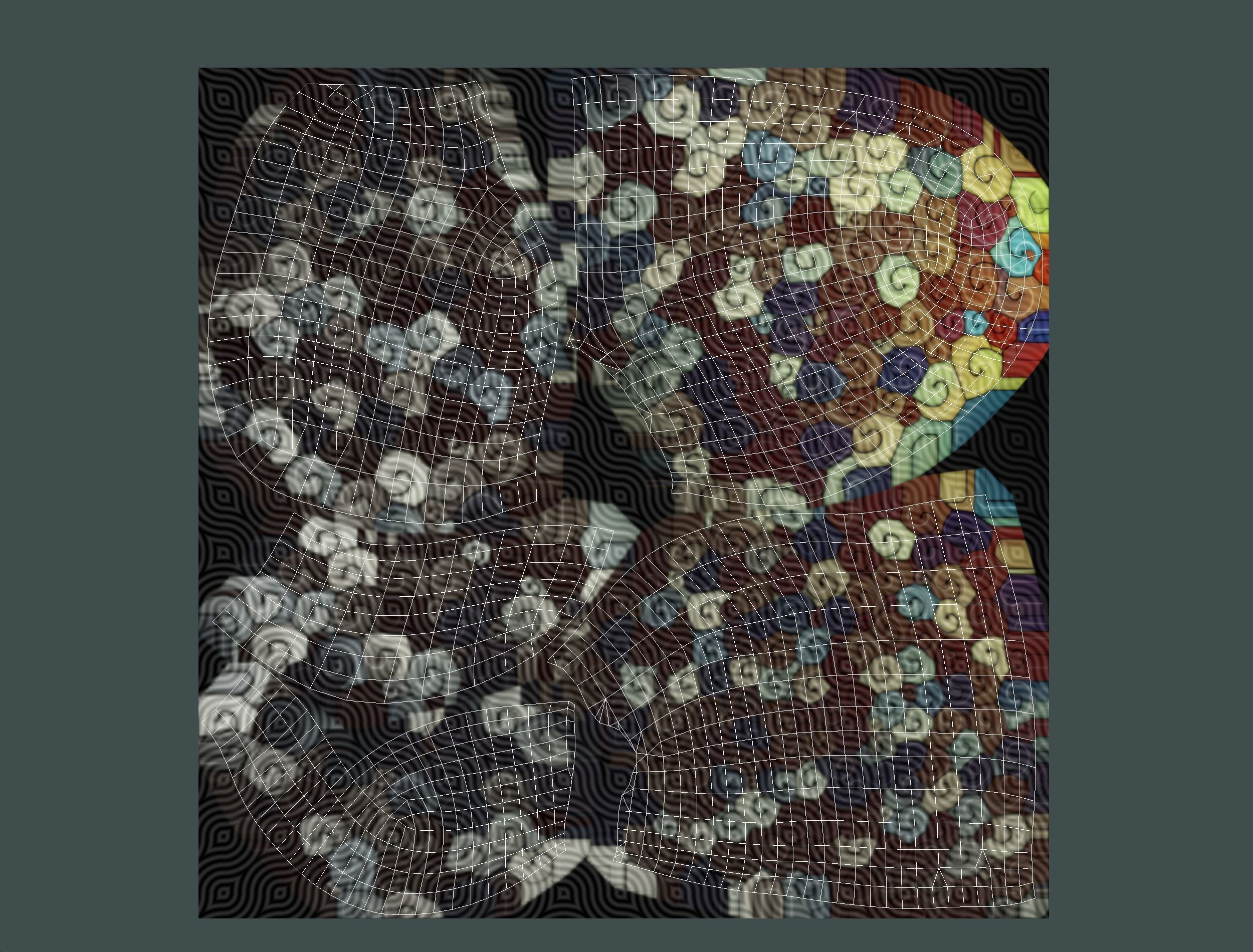 Stylized Afro Rainbow Hair Multicolor Hot Wig Low-poly 3D model_22