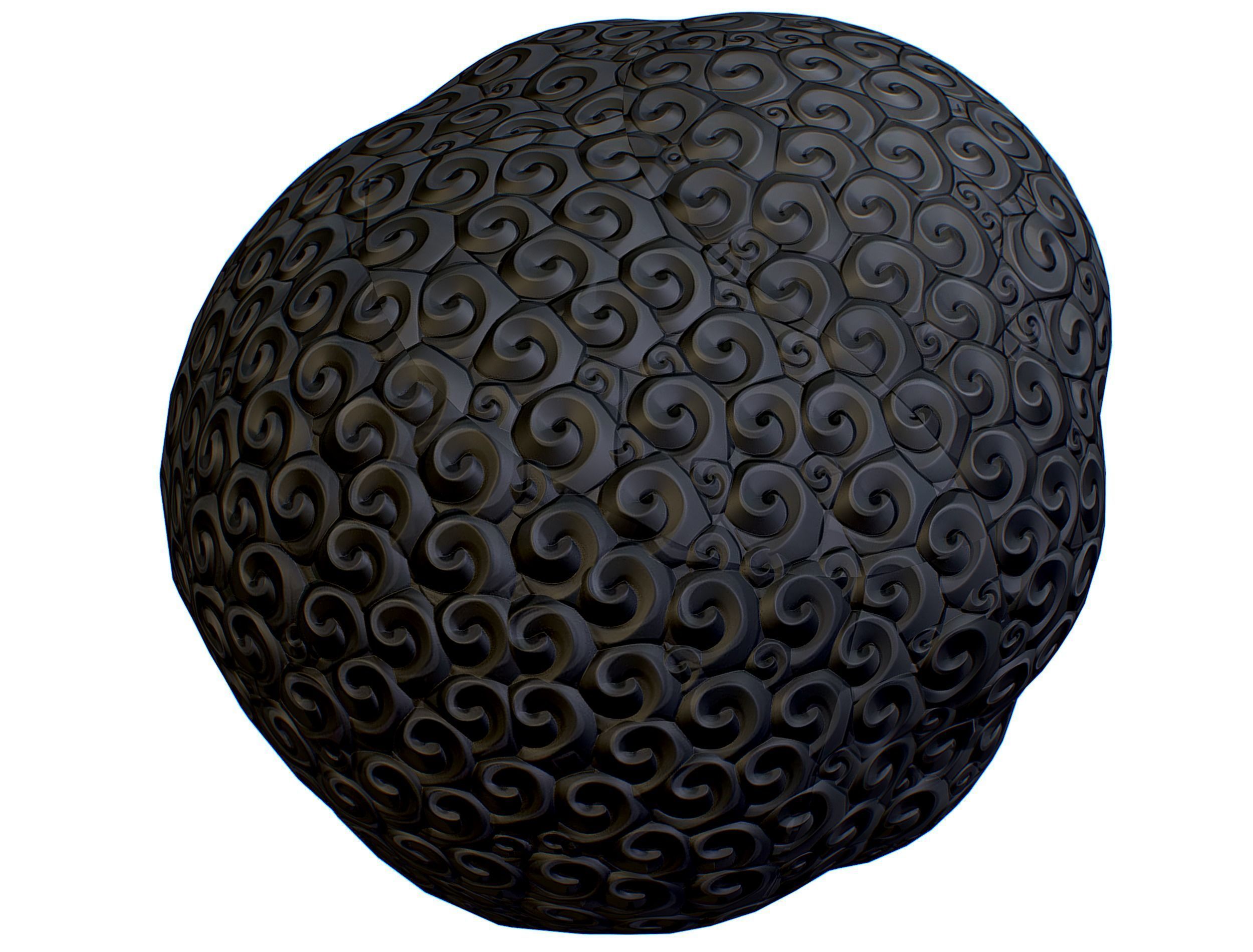 Black Afro Hair Cartoon Slylized Wig Low-poly 3D model_17