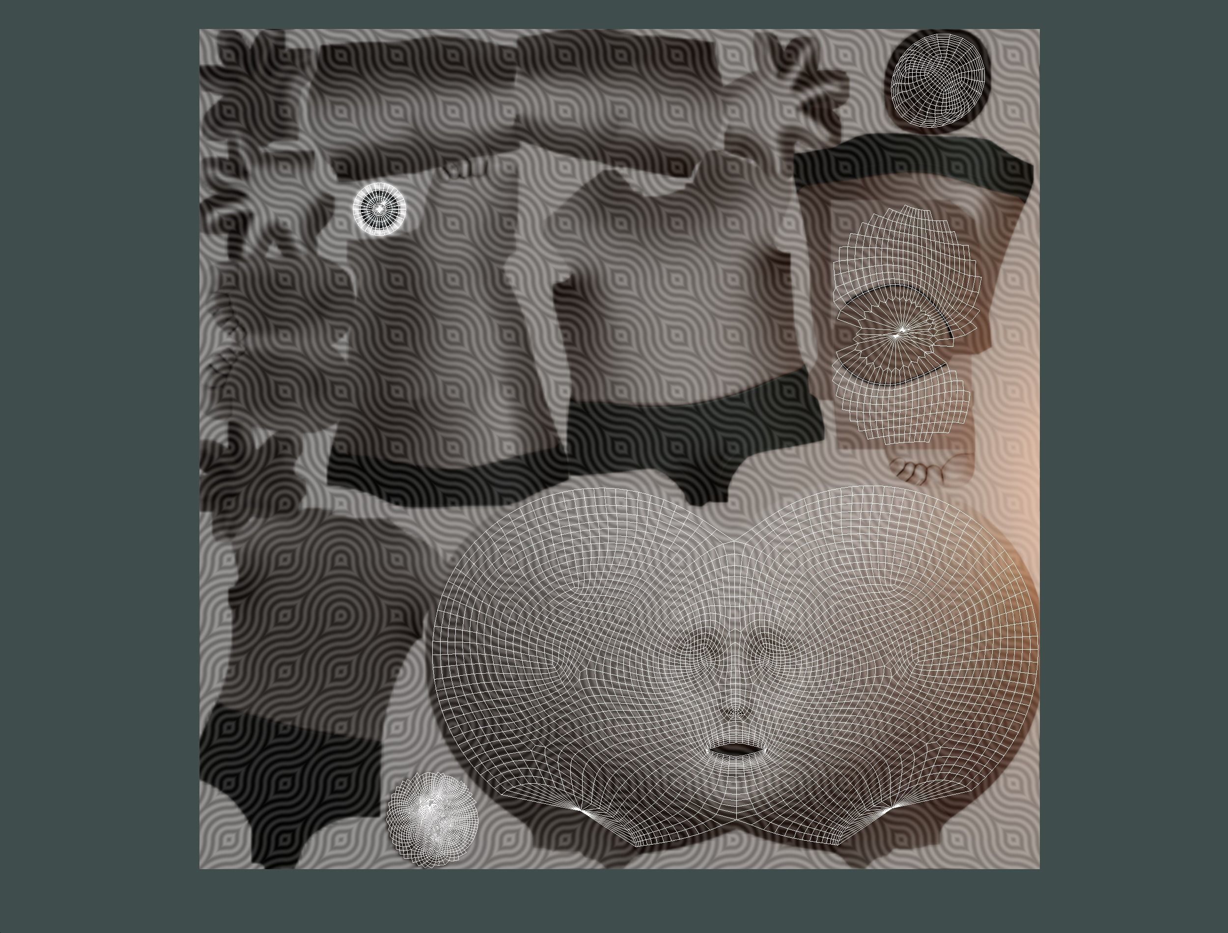 Black Afro Hair Cartoon Slylized Wig Low-poly 3D model_22