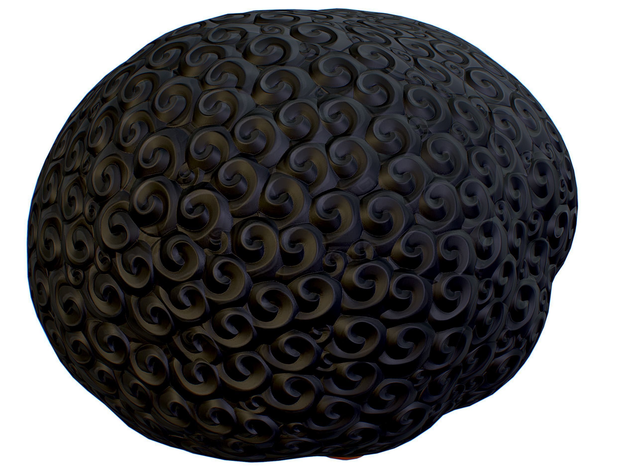 Black Afro Hair Cartoon Slylized Wig Low-poly 3D model_10