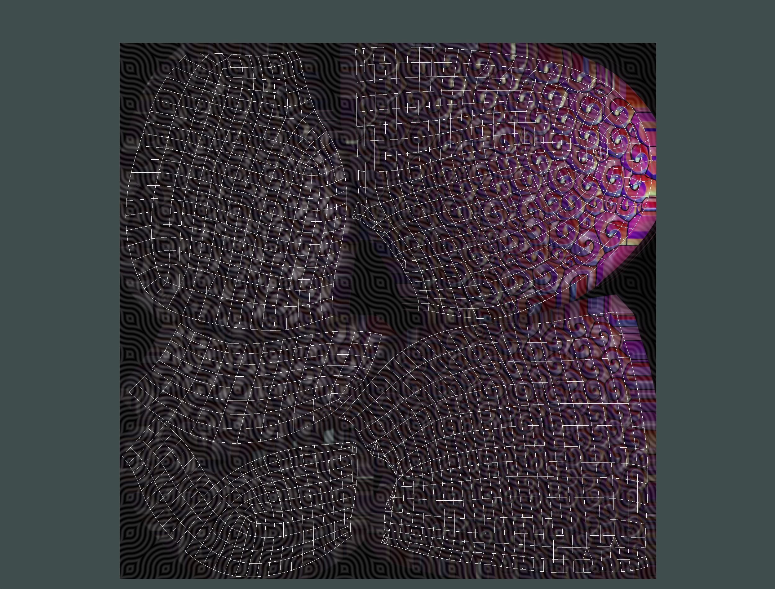 Stylized Afro Pink Neon Hair Multicolor Hot Wig Low-poly 3D model_23