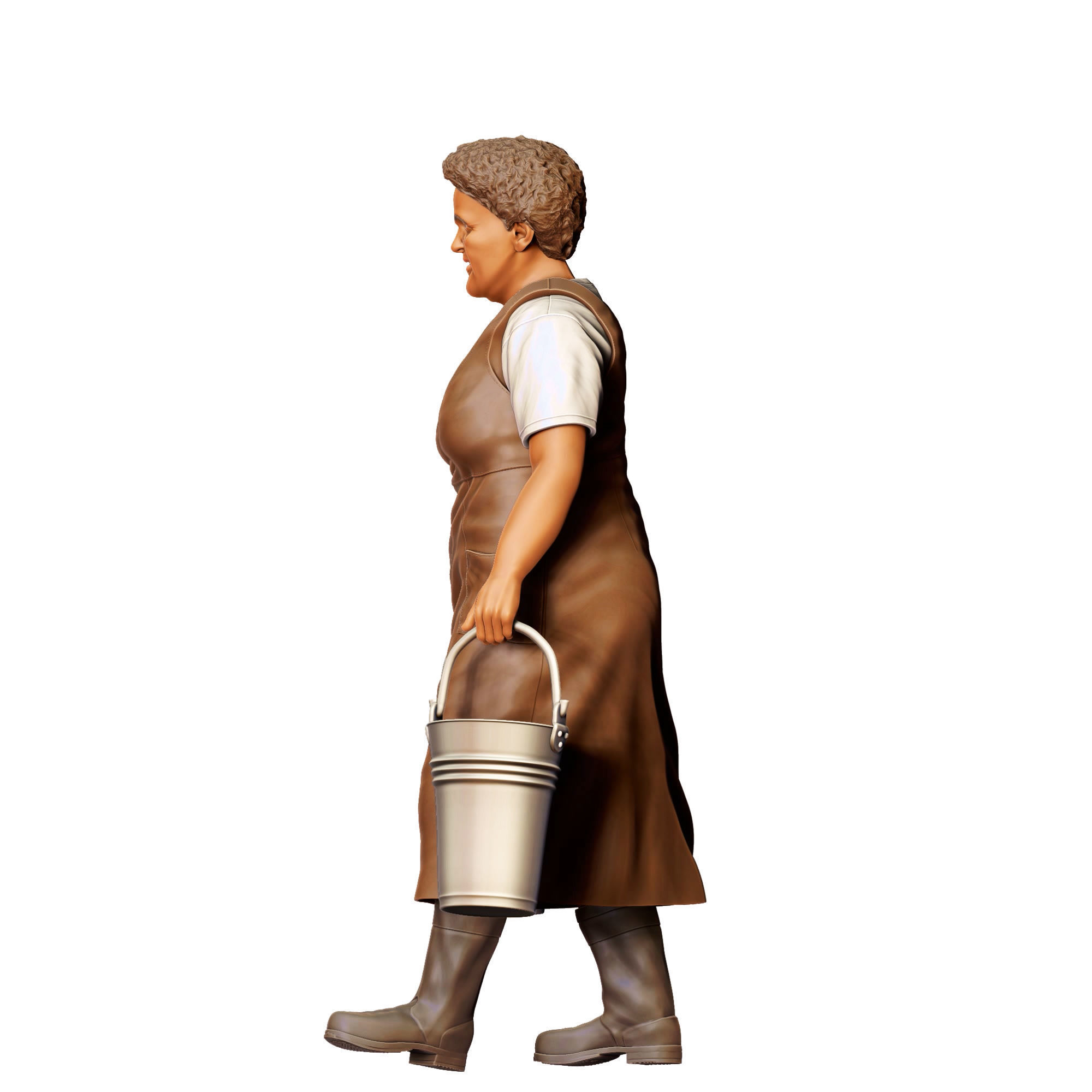 N4 Farmers woman carrying buckets 3D print model_18