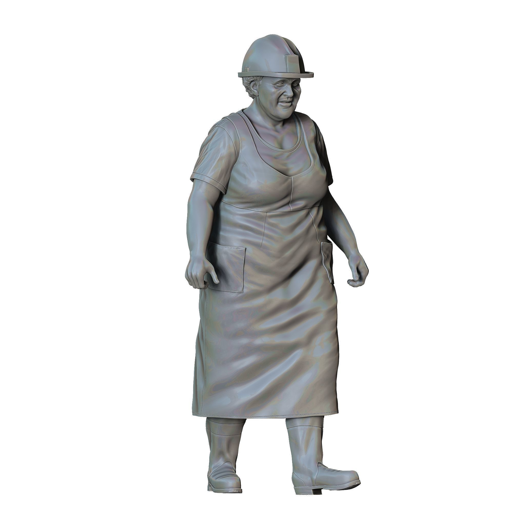 N4 Farmers woman carrying buckets 3D print model_26