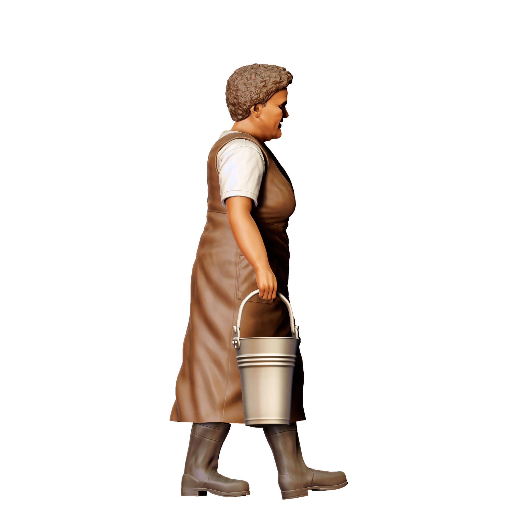 N4 Farmers woman carrying buckets 3D print model_6