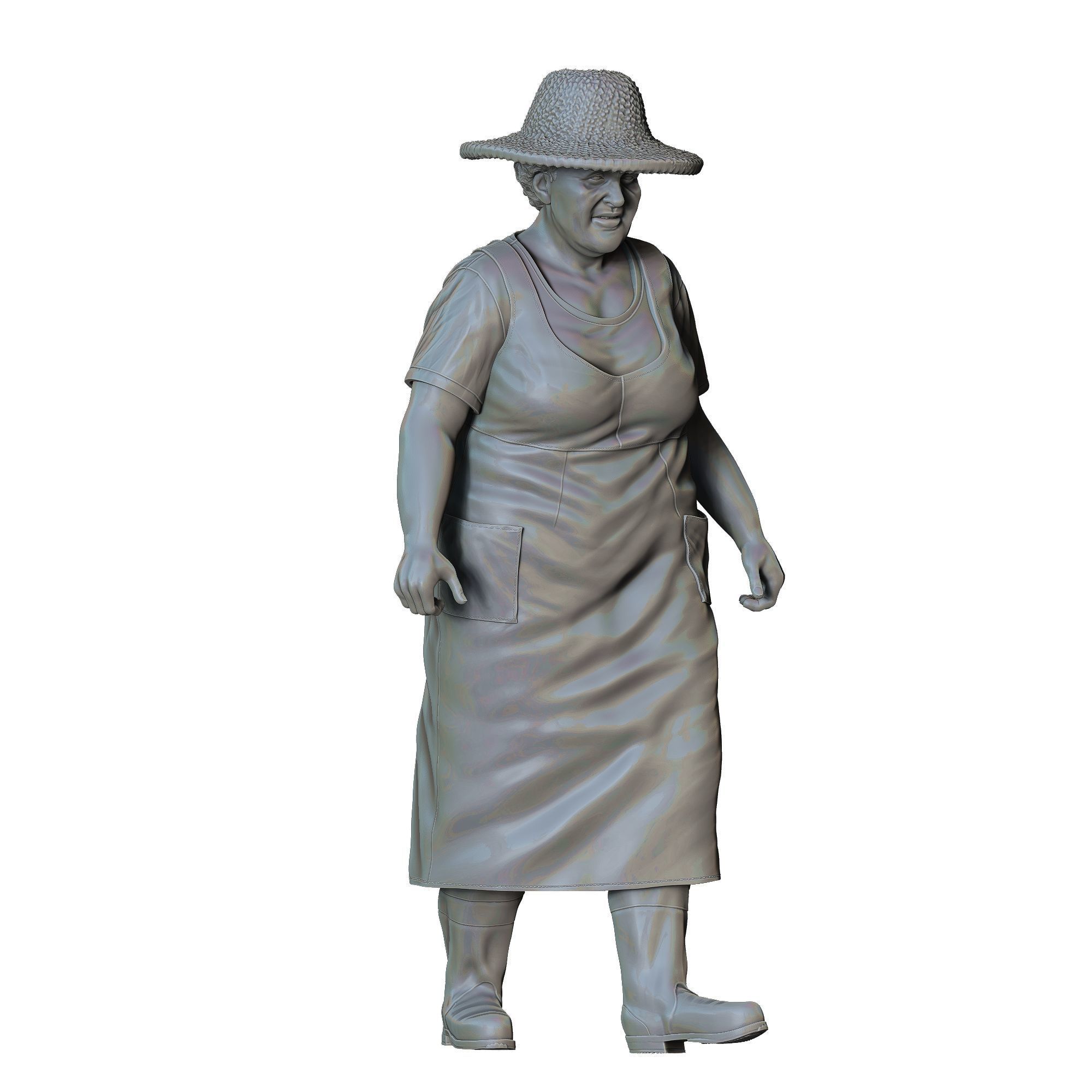 N4 Farmers woman carrying buckets 3D print model_25