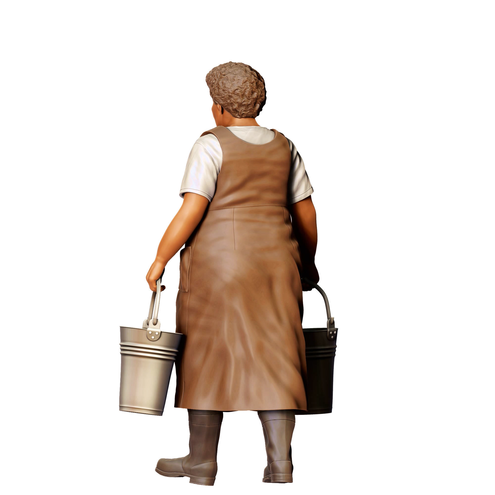 N4 Farmers woman carrying buckets 3D print model_14