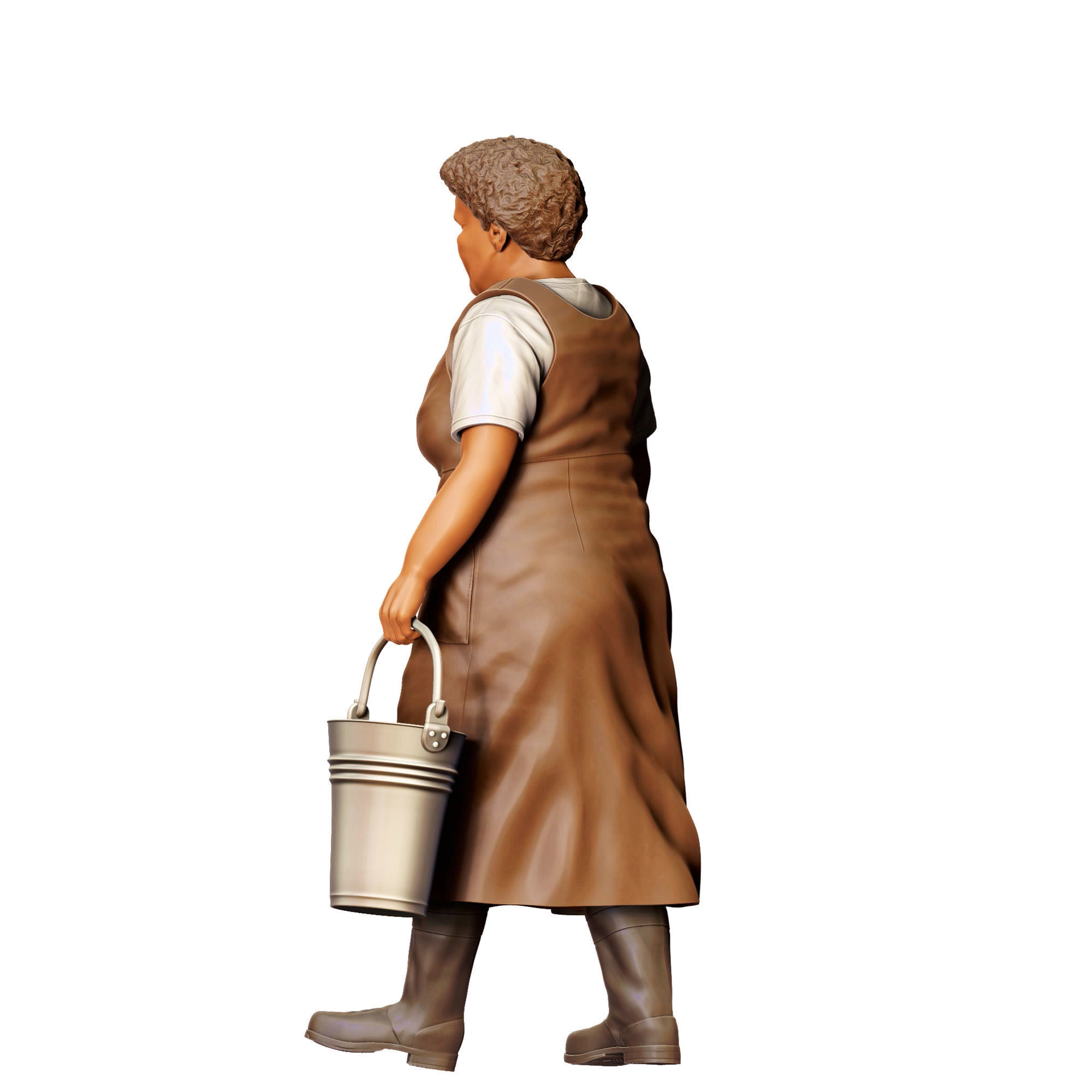 N4 Farmers woman carrying buckets 3D print model_16