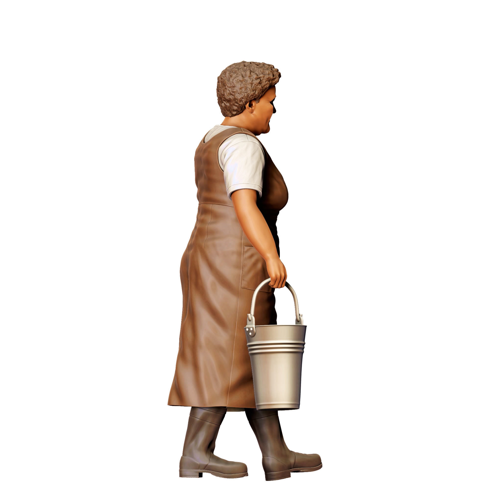 N4 Farmers woman carrying buckets 3D print model_7