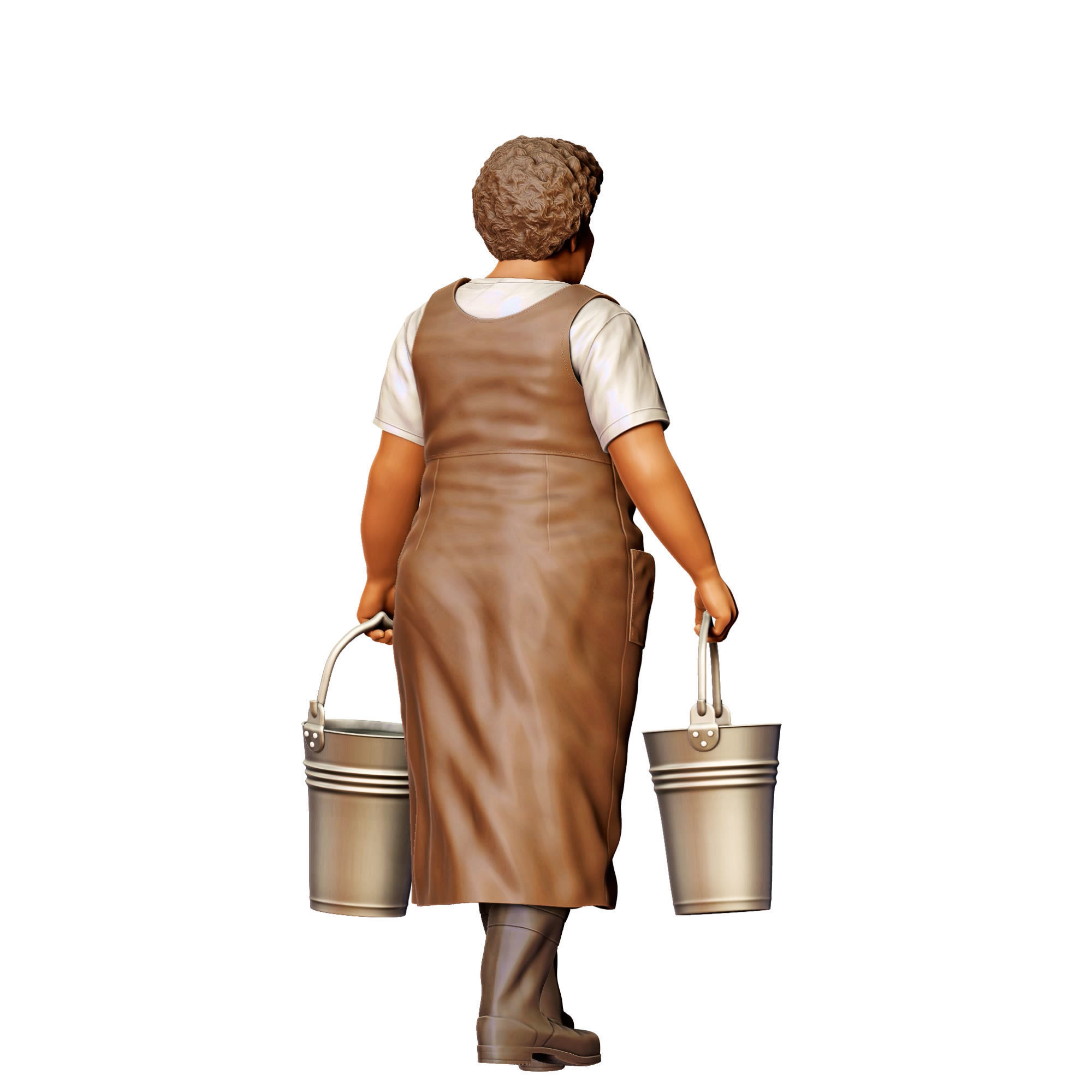N4 Farmers woman carrying buckets 3D print model_10