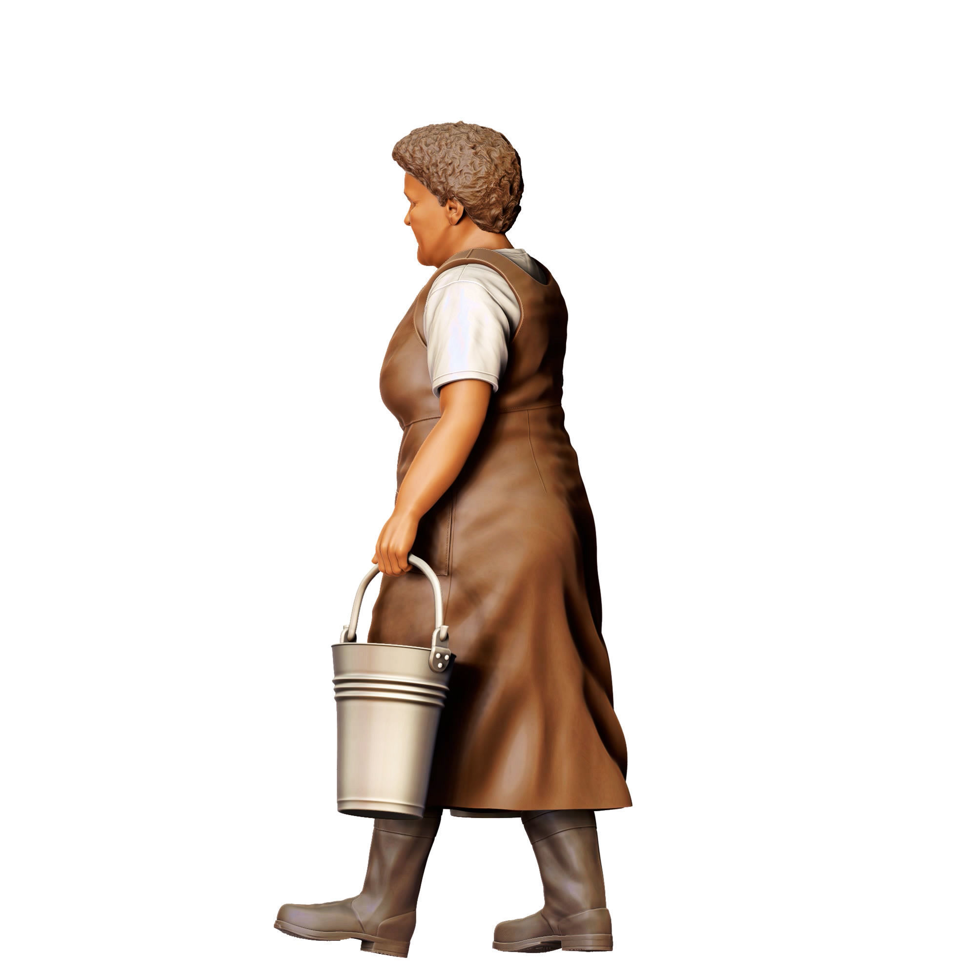N4 Farmers woman carrying buckets 3D print model_17