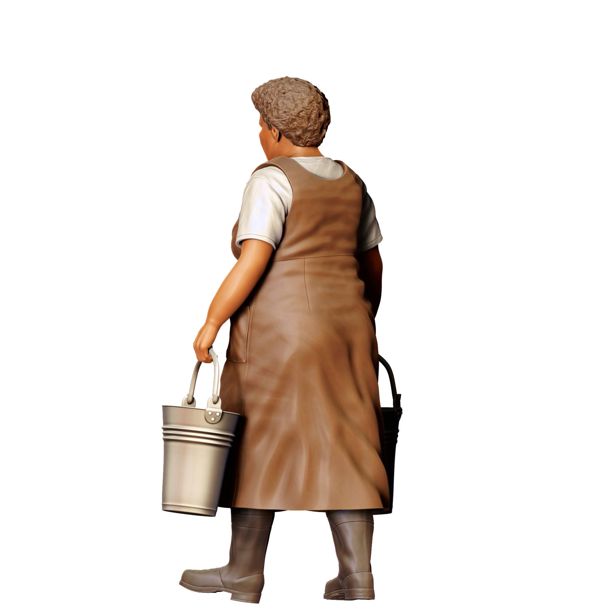 N4 Farmers woman carrying buckets 3D print model_15