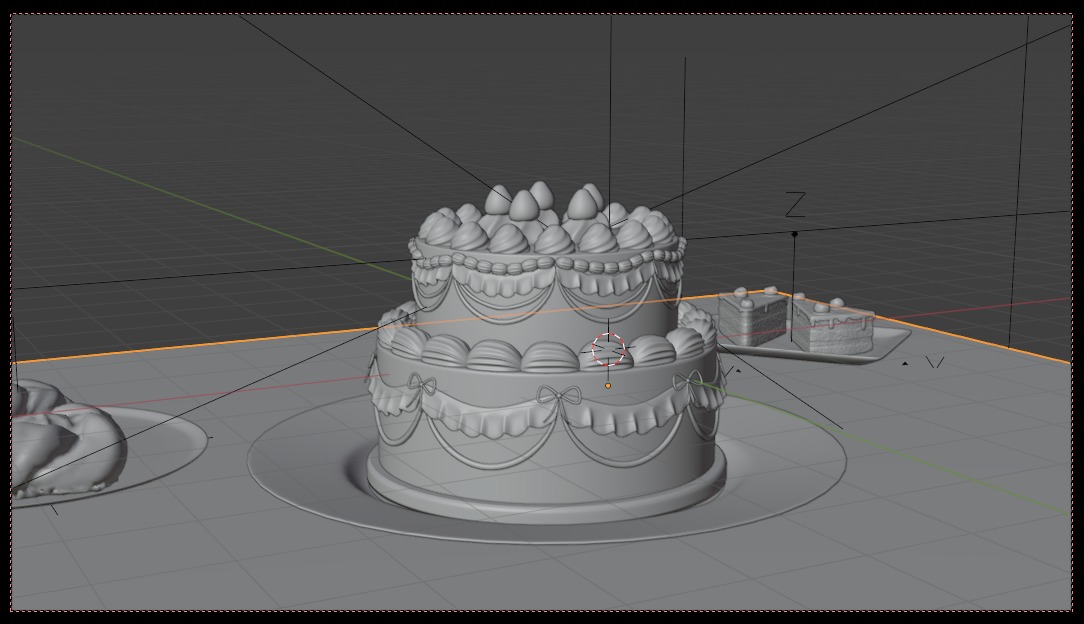 Strawberry Cake 3D model_1