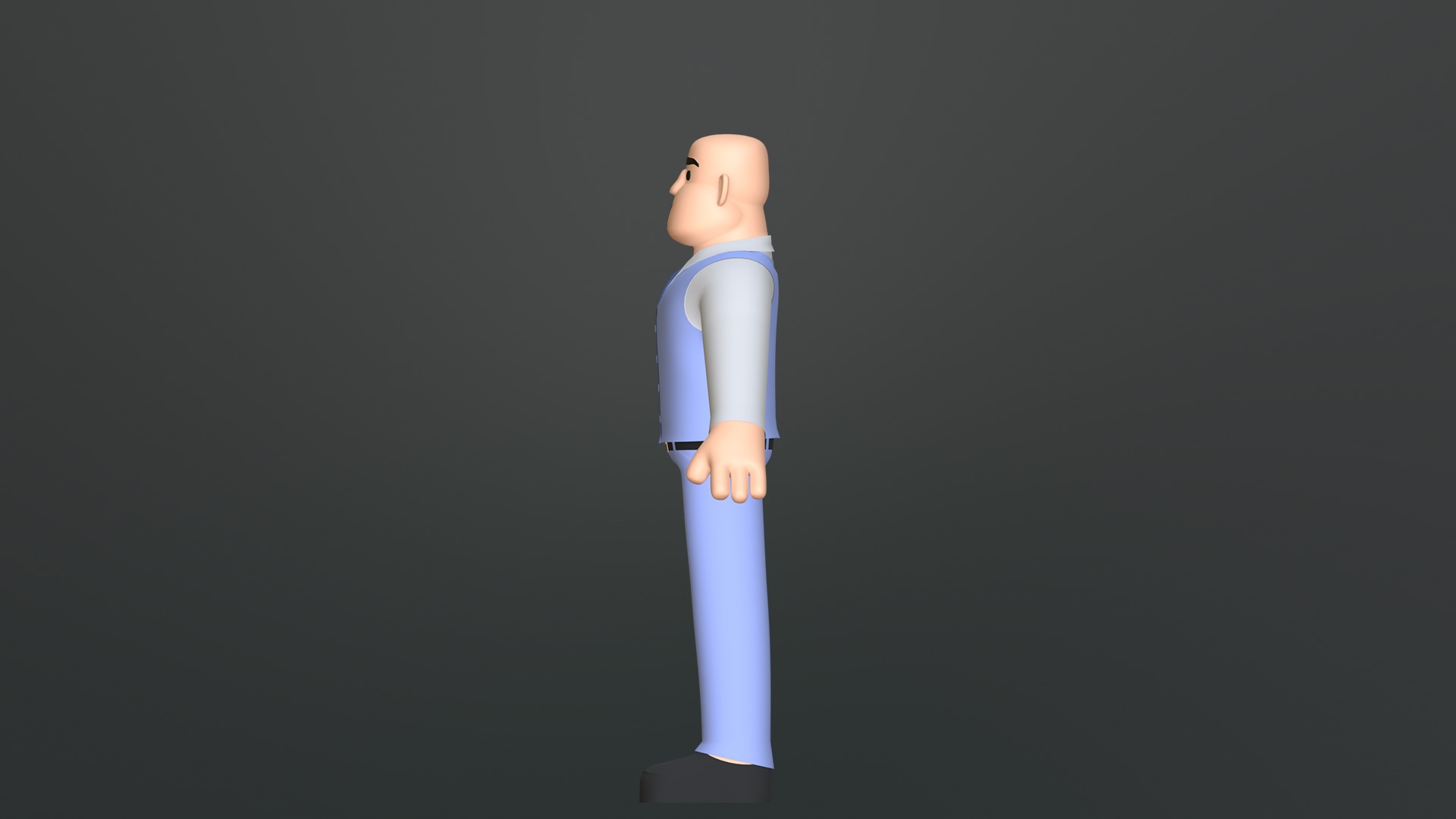 Minimal Man Suit Low-poly 3D model_17
