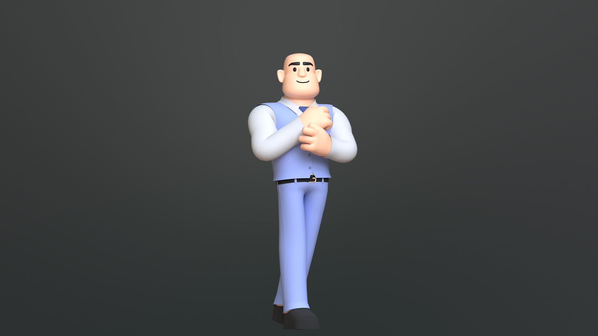 Minimal Man Suit Low-poly 3D model_2