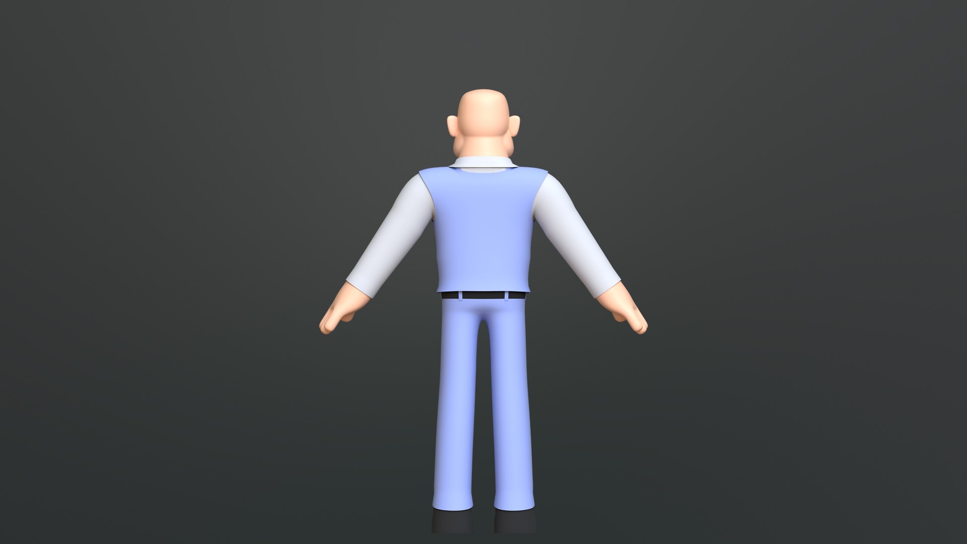 Minimal Man Suit Low-poly 3D model_12