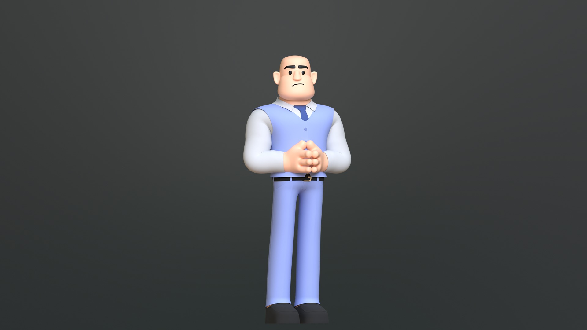 Minimal Man Suit Low-poly 3D model_3