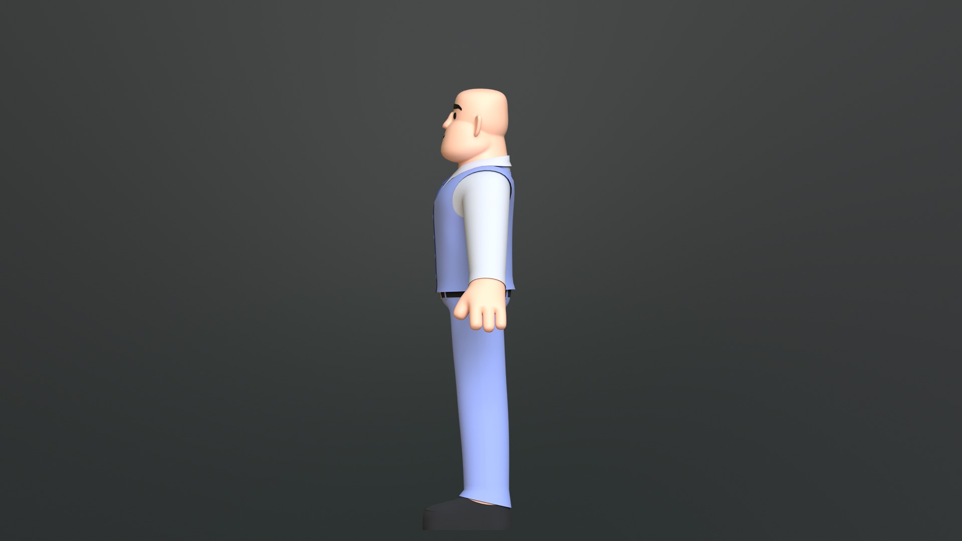 Minimal Man Suit Low-poly 3D model_13