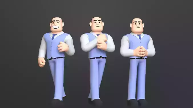 Minimal Man Suit Low-poly 3D model